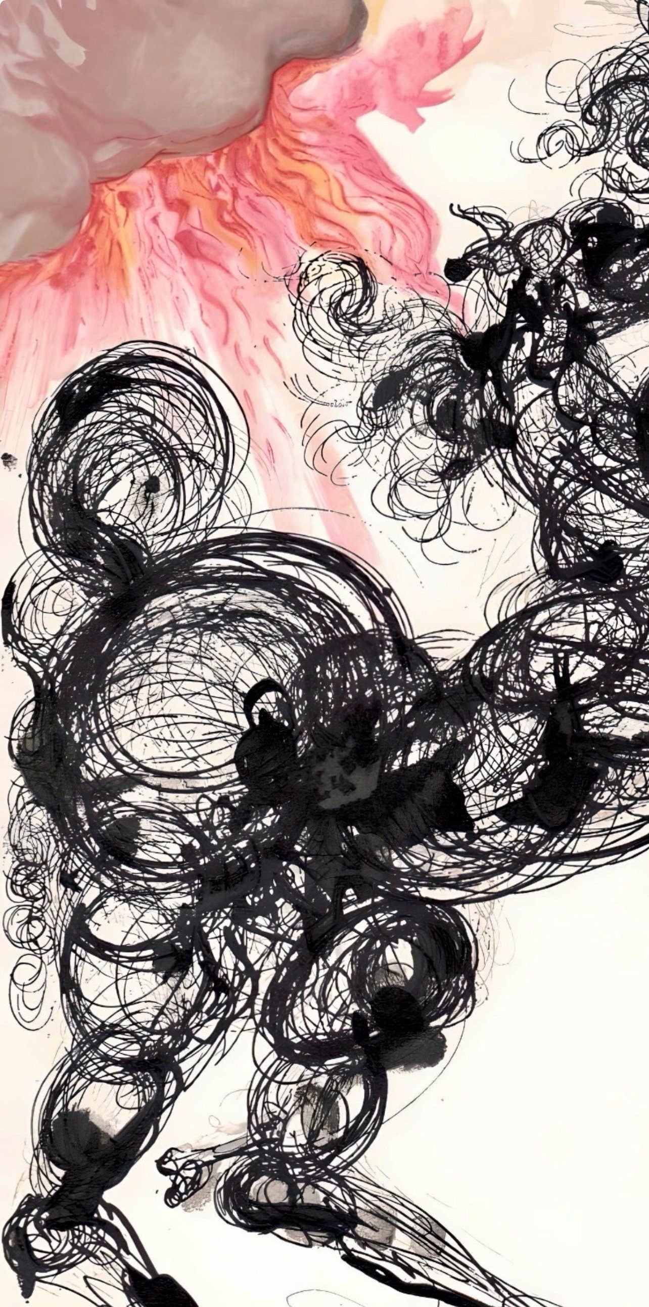 Salvador Dali, Cerberus (Michler/Lpsinger 1039-1138; Field 189-200), La Divine Comdie, Woodcut