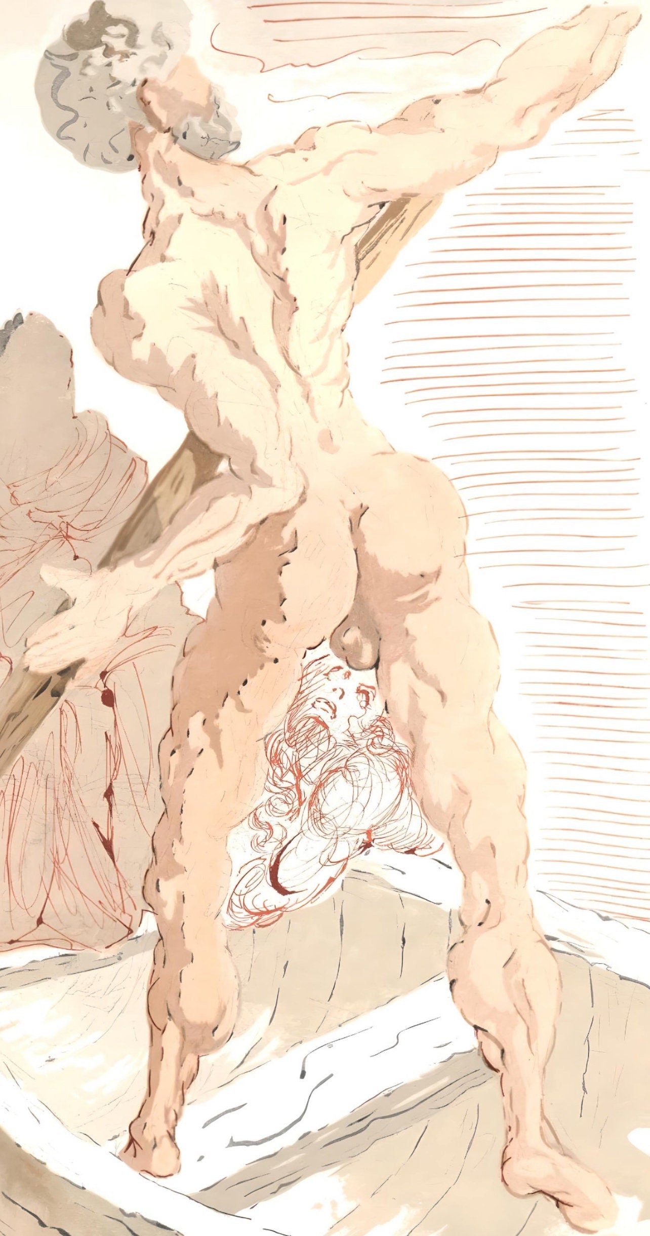 Salvador Dali, Charon (Michler/Lpsinger 1039-1138; Field 189-200), La Divine Comdie, Woodcut