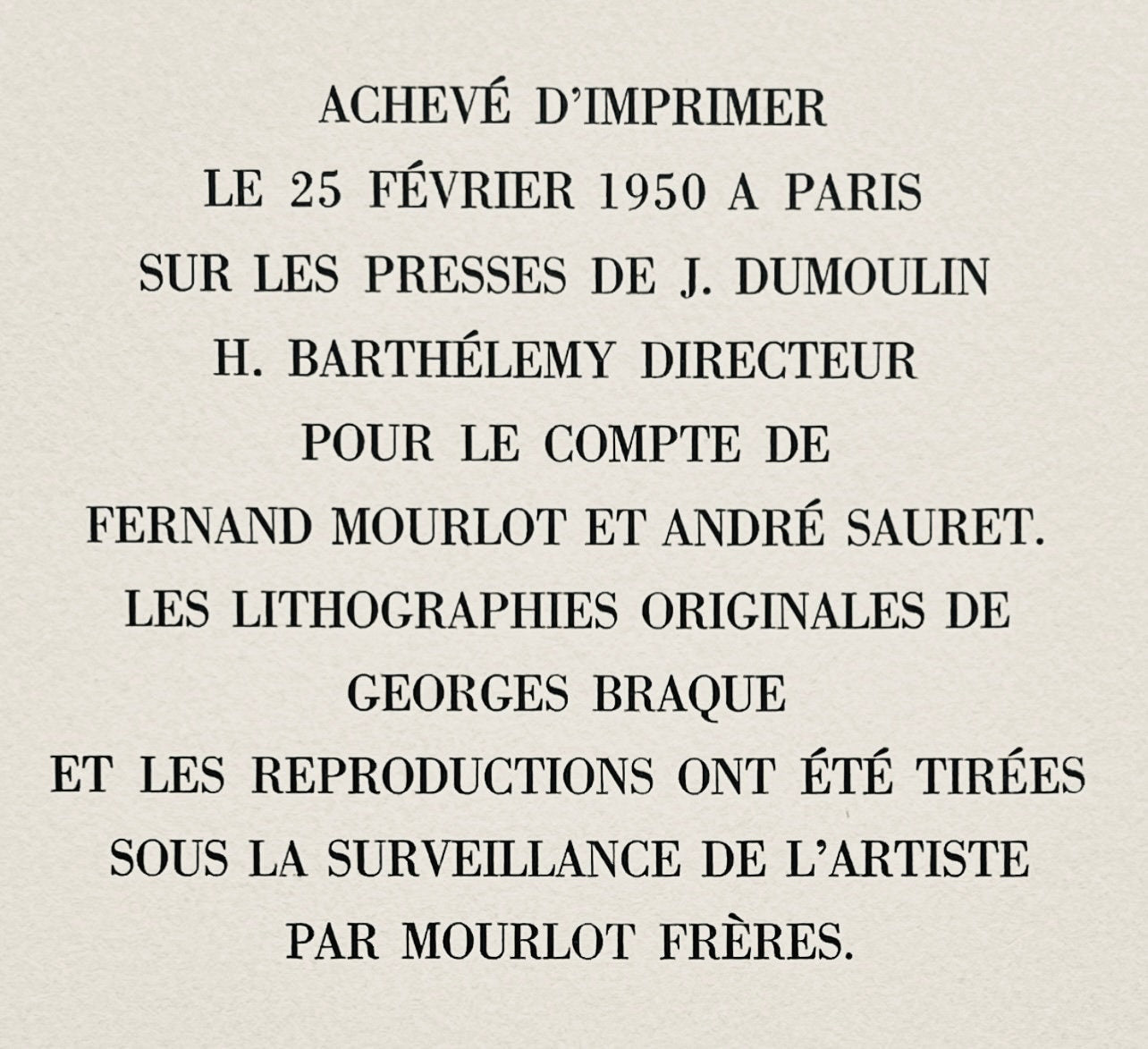 Georges Braque, Frontispiece, Une Aventure Mthodique