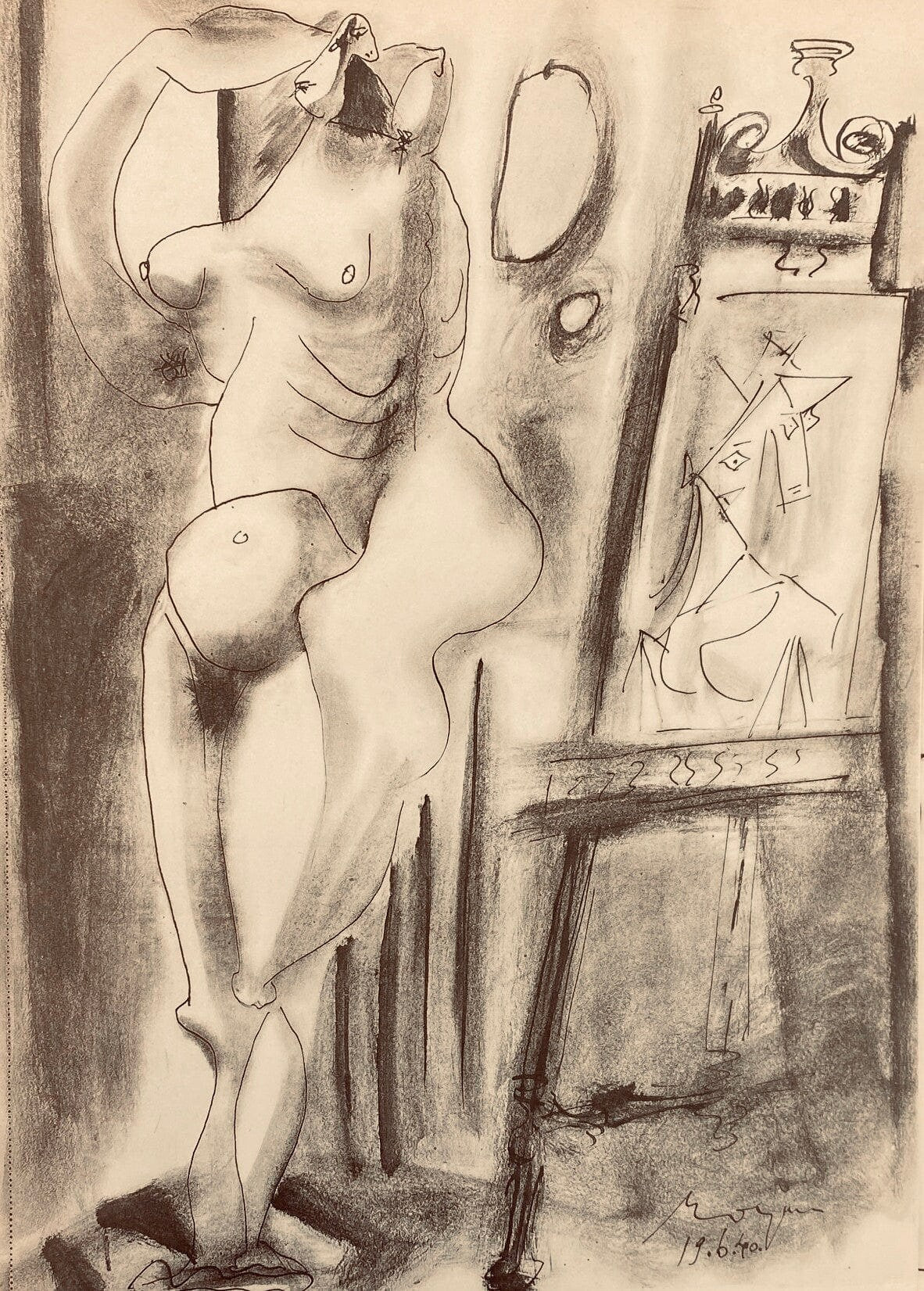 Pablo Picasso, Composition, Carnet De Dessins De Picasso, Cahiers Dart, Lithograph