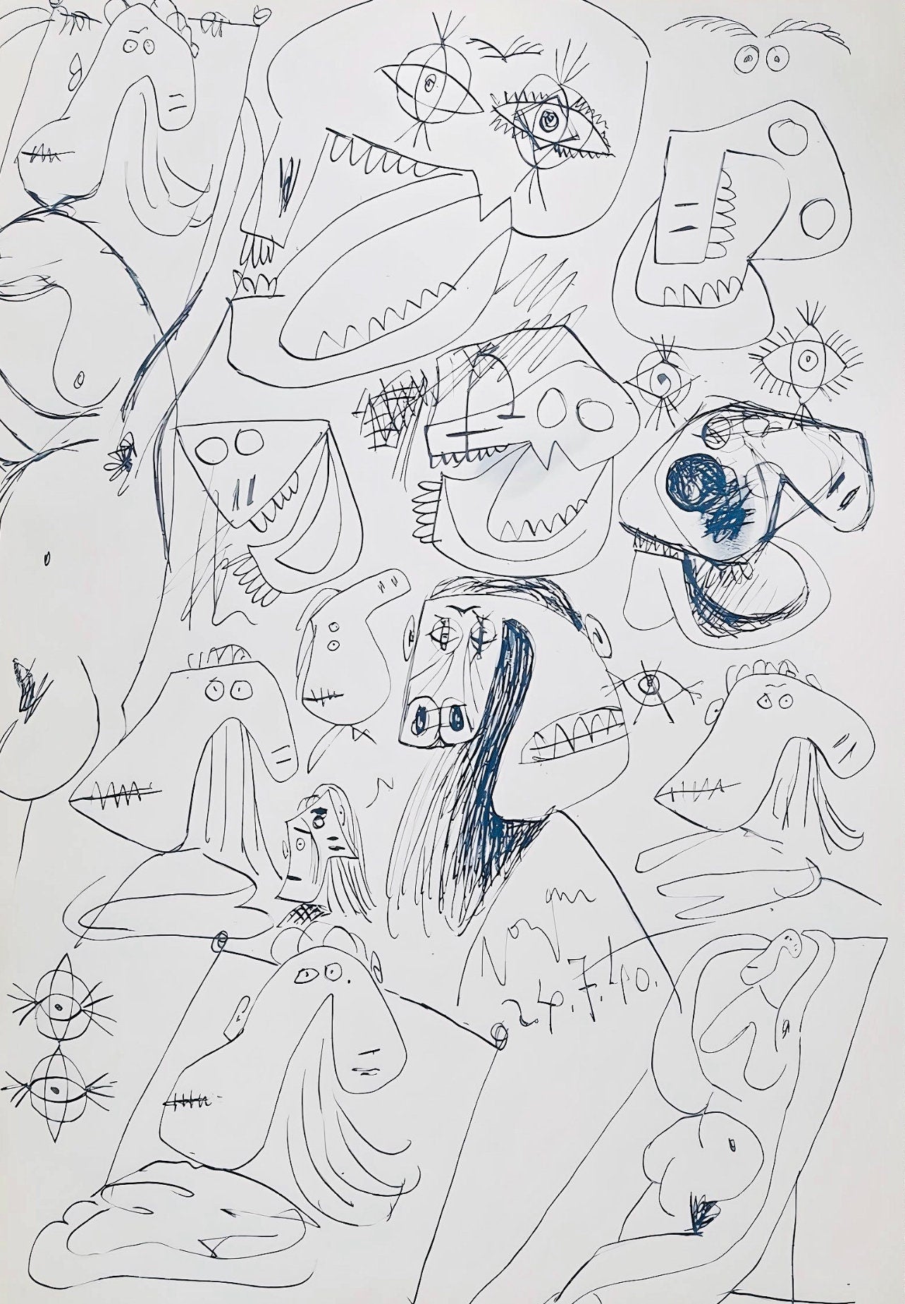 Pablo Picasso, Composition, Carnet De Dessins De Picasso, Cahiers Dart, Lithograph