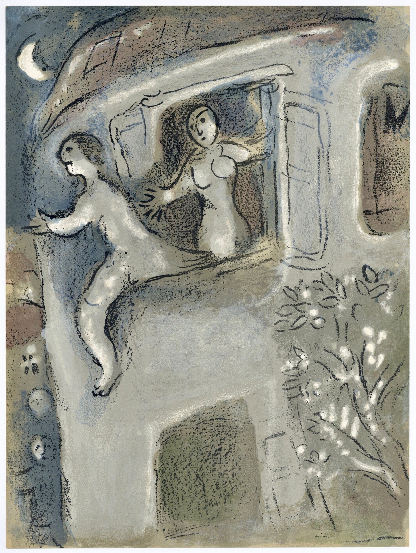 Marc Chagall, David (Mourlot 117-46; Cramer 25), Drawings From The Bible By Marc Chagall, Verve:
