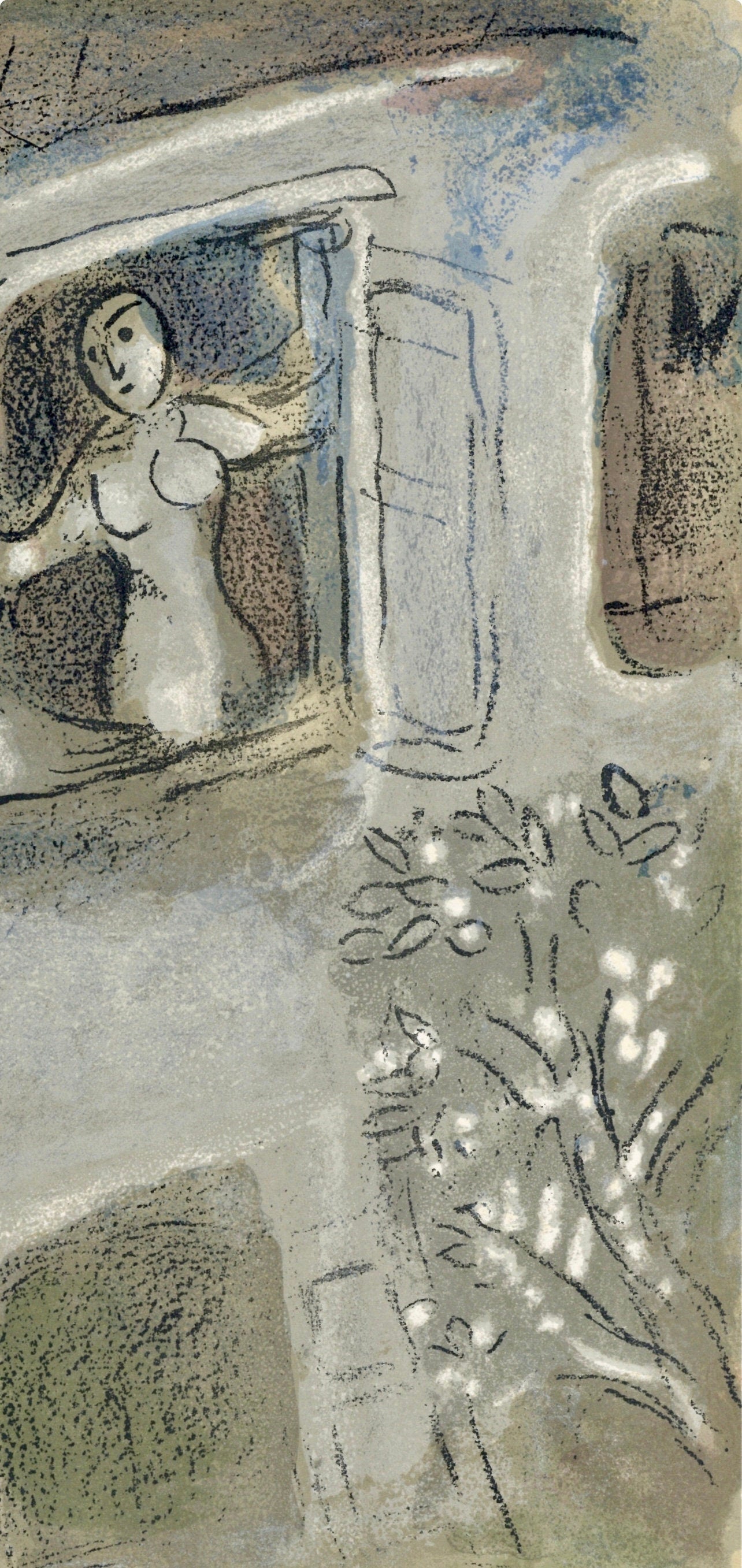Marc Chagall, David (Mourlot 117-46; Cramer 25), Drawings From The Bible By Marc Chagall, Verve: