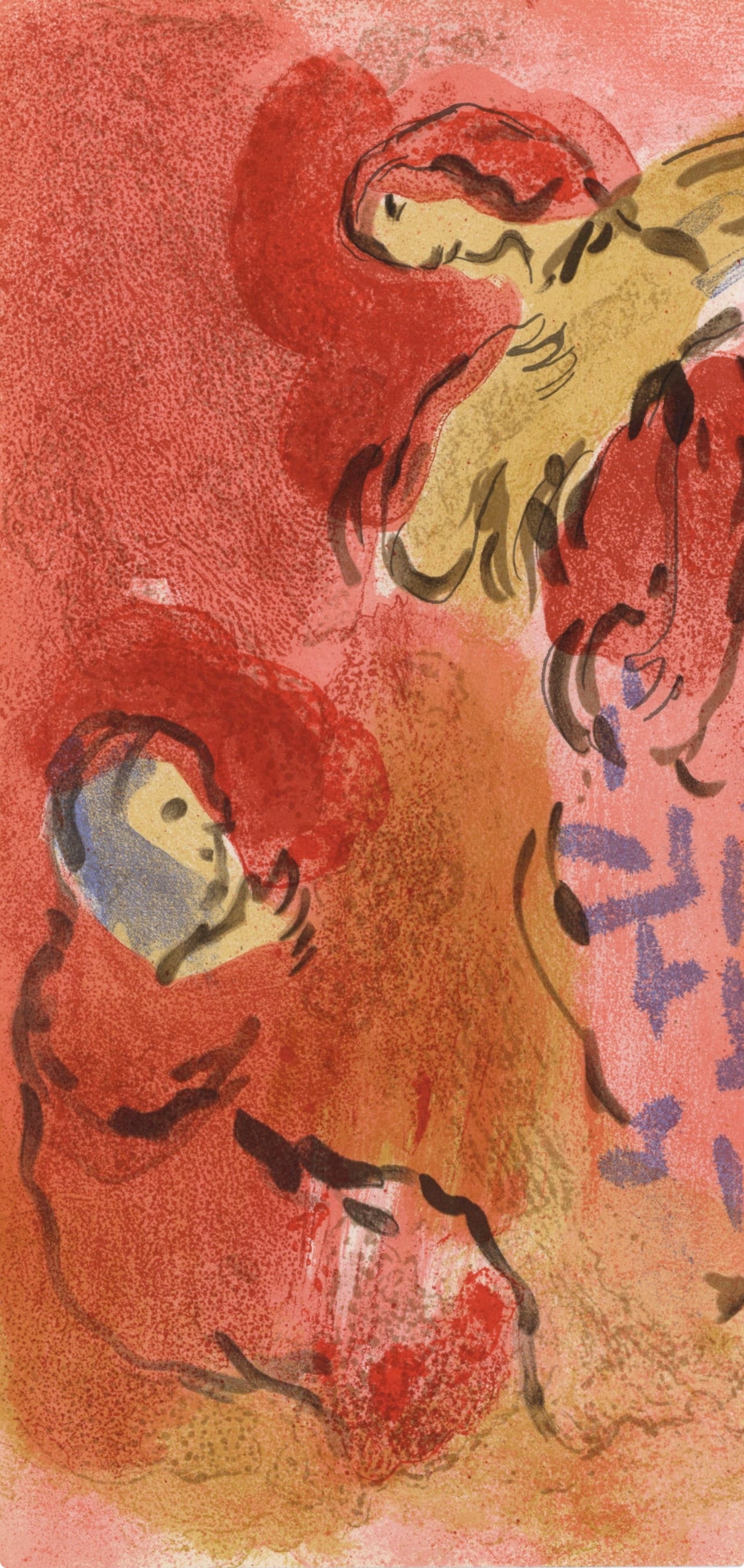Marc Chagall, Ruth Gleaning (Mourlot 117-46; Cramer 25), Drawings From The Bible By Marc Chagall,