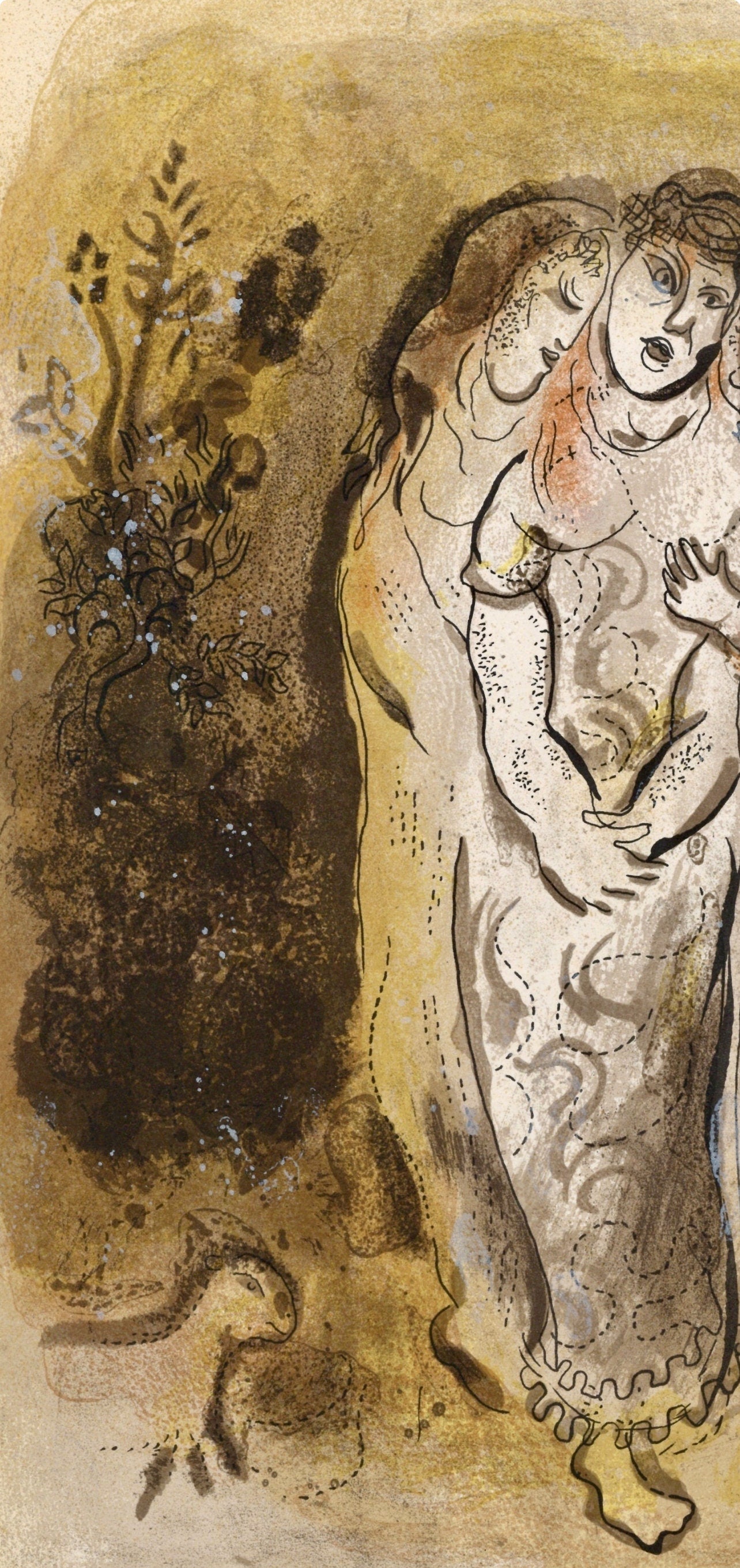 Marc Chagall, Naomi And Her Daughters-In-Law (Mourlot 117-46; Cramer 25), Drawings From The Bible,