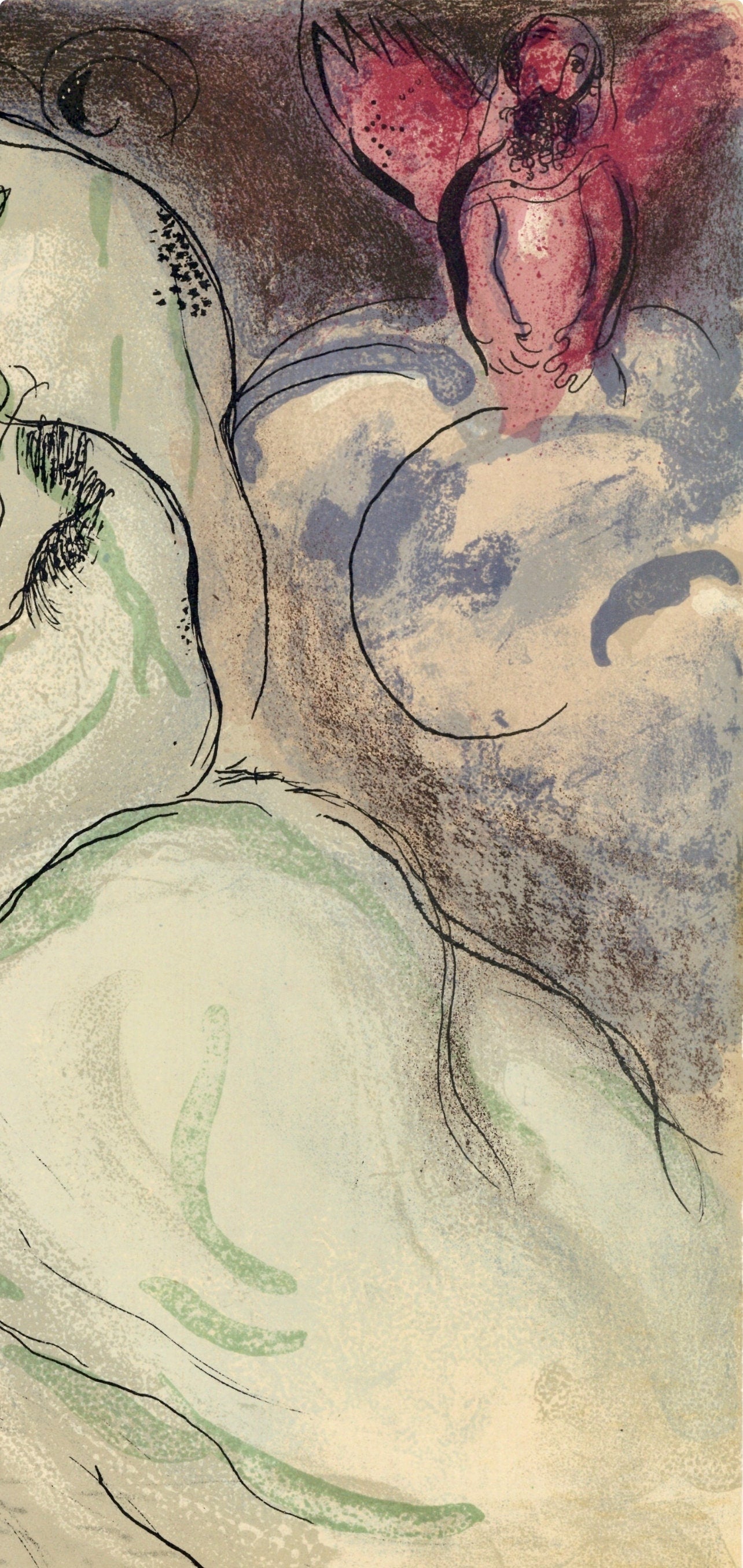 Marc Chagall, Sarah And Abimelech (Mourlot 117-46; Cramer 25), Drawings From The Bible, Verve: