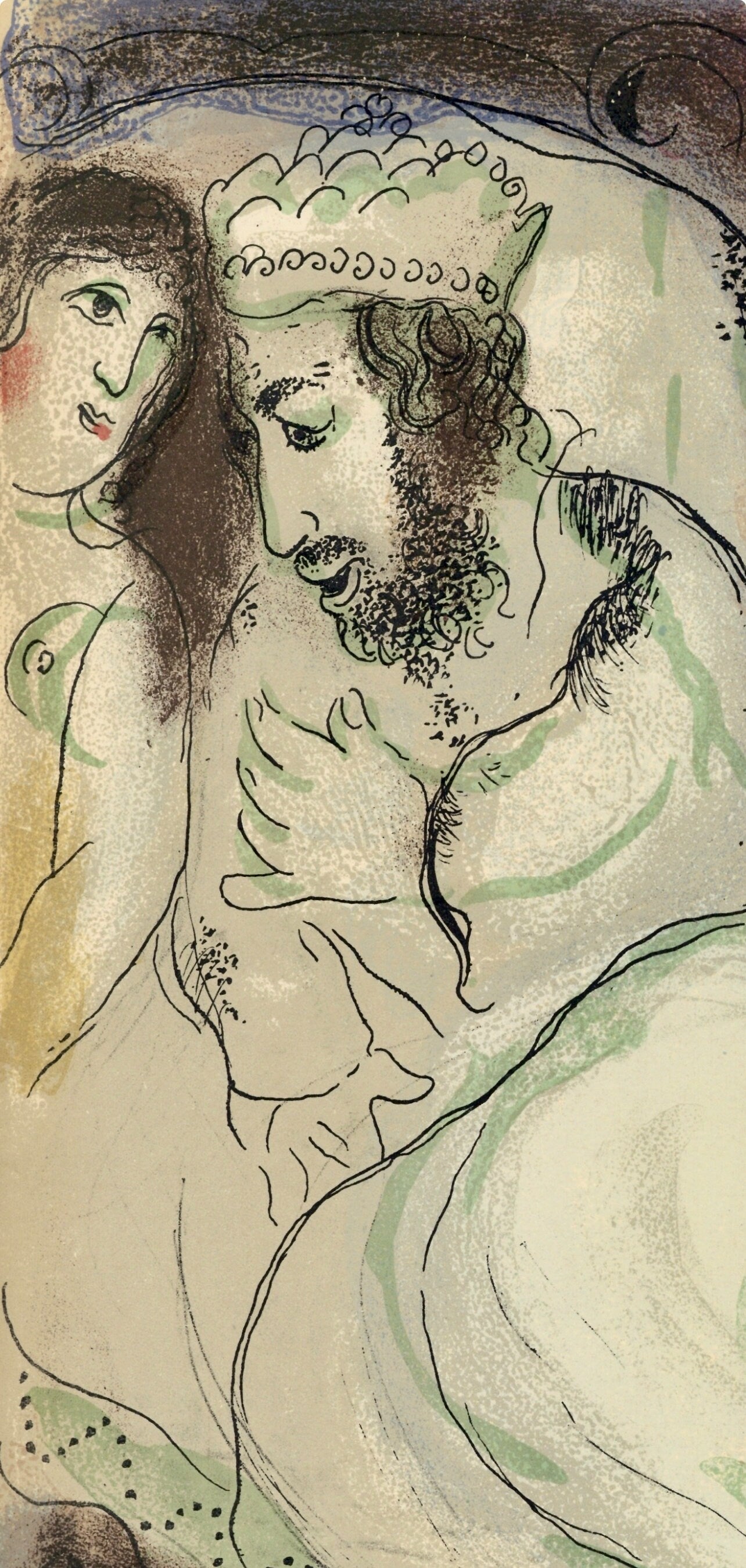 Marc Chagall, Sarah And Abimelech (Mourlot 117-46; Cramer 25), Drawings From The Bible, Verve: