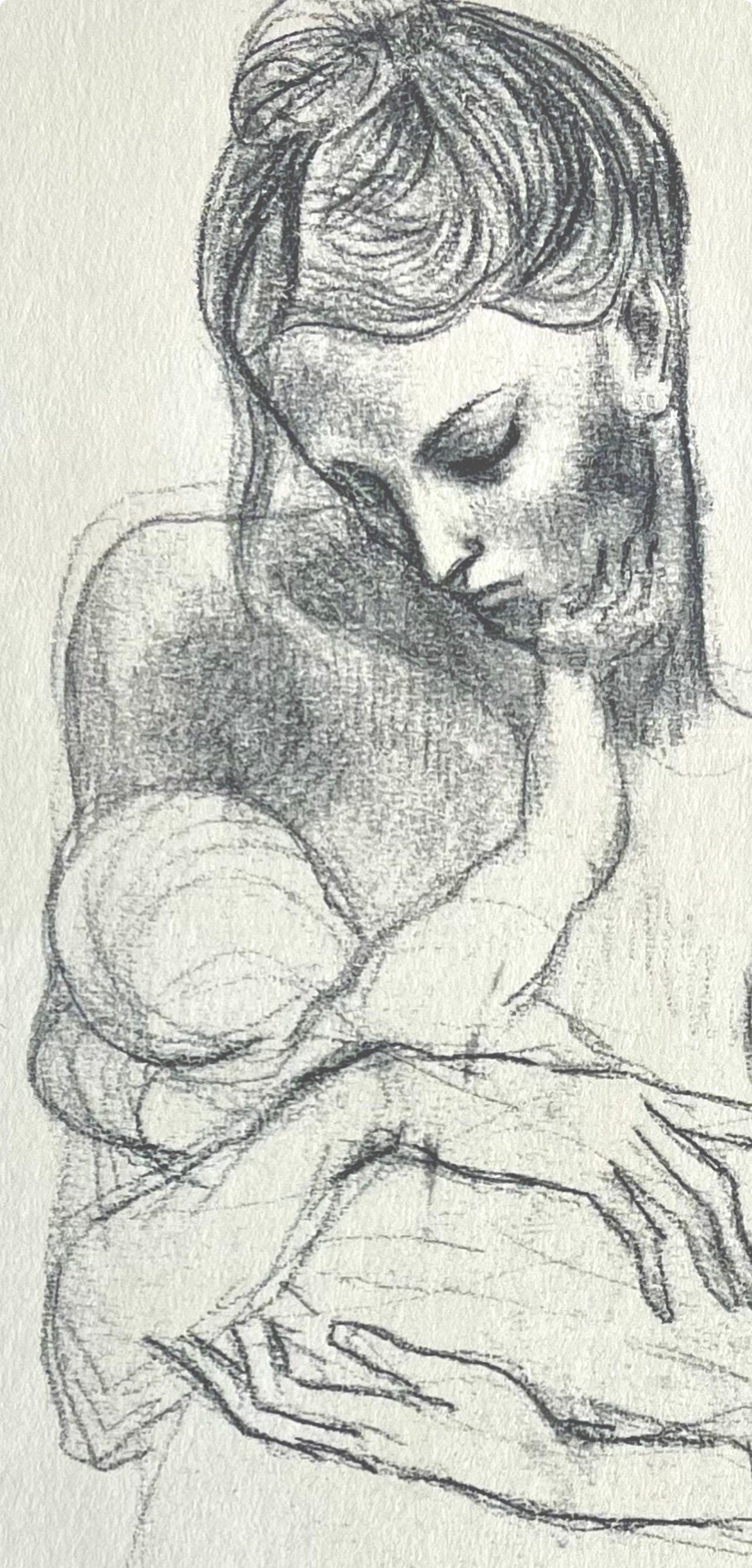 Pablo Picasso, Mother And Child (Orozco 95), Picasso: Fifteen Drawings, Lithograph