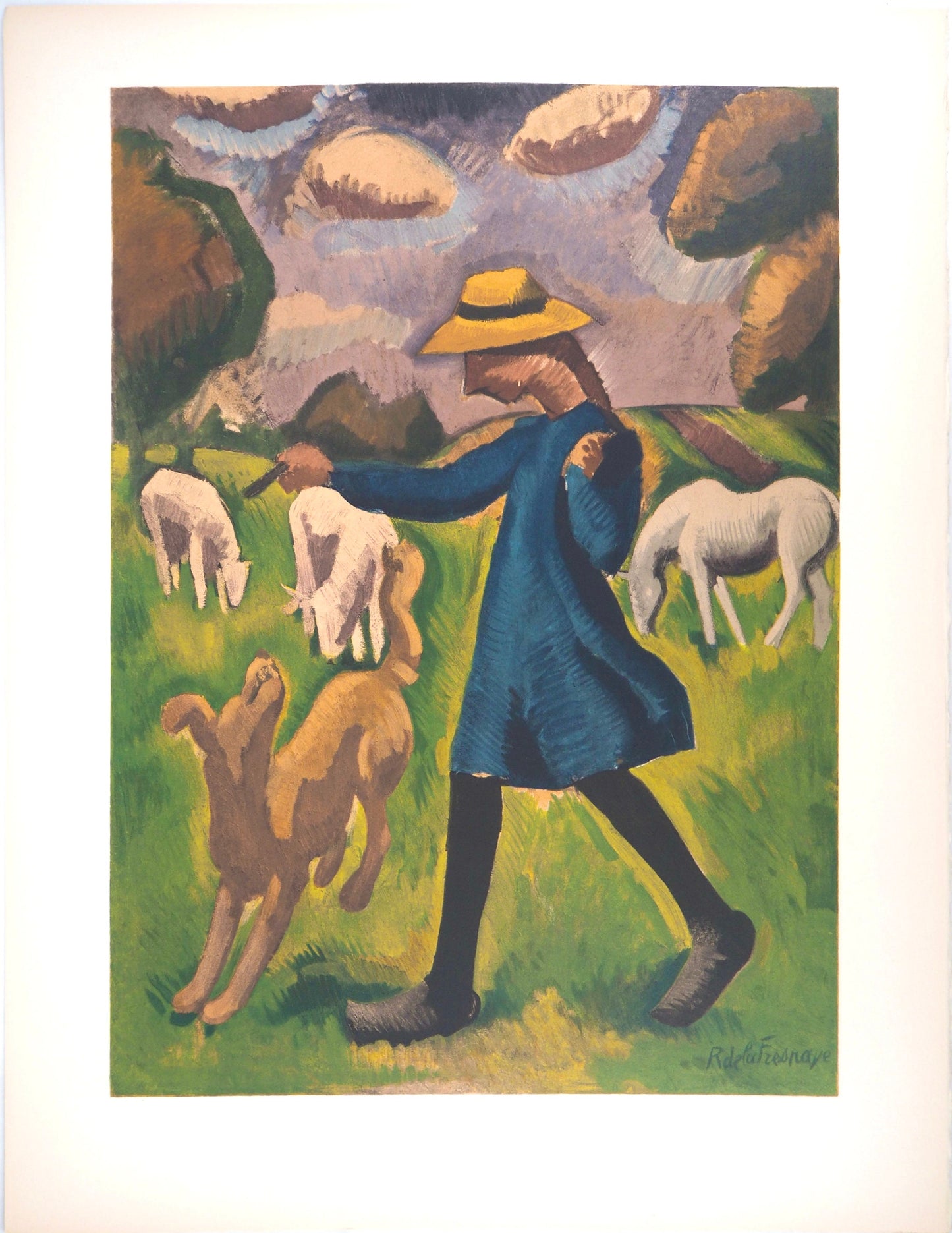 Roger De La Fresnaye, Gardeuse De Moutons, Roger De La Fresnaye, Collection Pierre Lvy, Lithograph