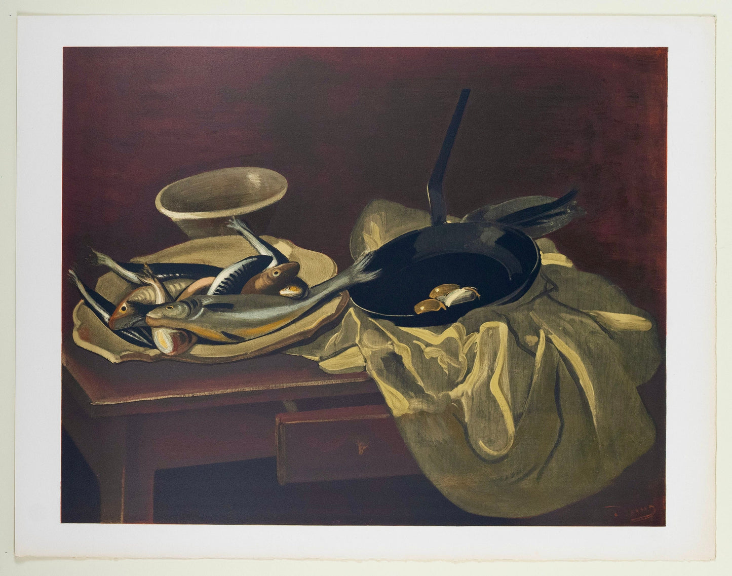 Andr Derain, Nature Morte Aux Poissons Et A La Pole, Andr Derain, Collection Pierre Lvy, Lithograph