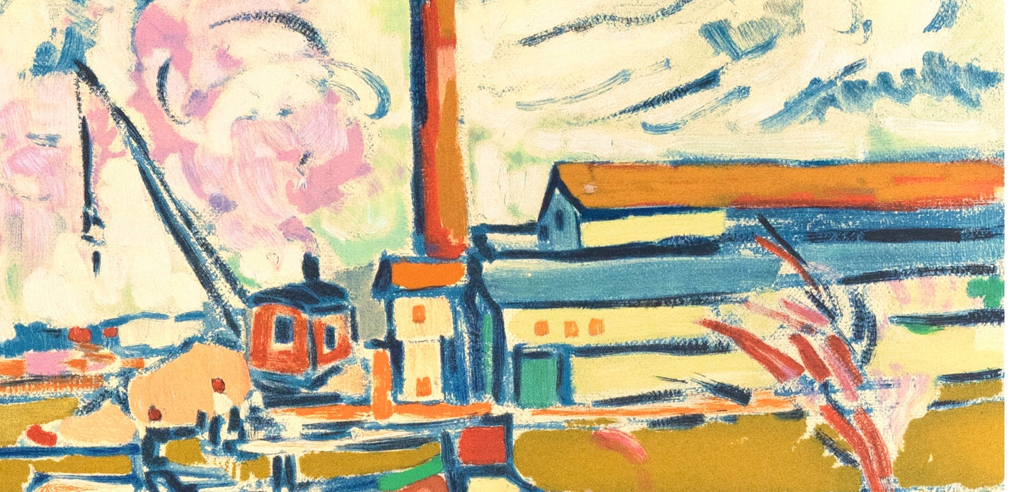 Maurice De Vlaminck, Paysage Chatou, Fauves, Collection Pierre Lvy, Lithograph