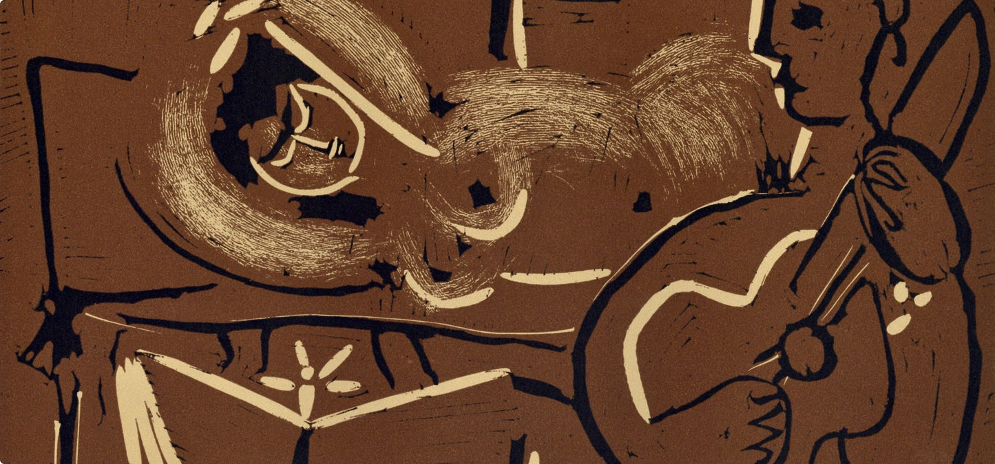 Pablo Picasso, The Aubade With Guitarist (Orozco 214), Grabados Al Linleo, Linocut