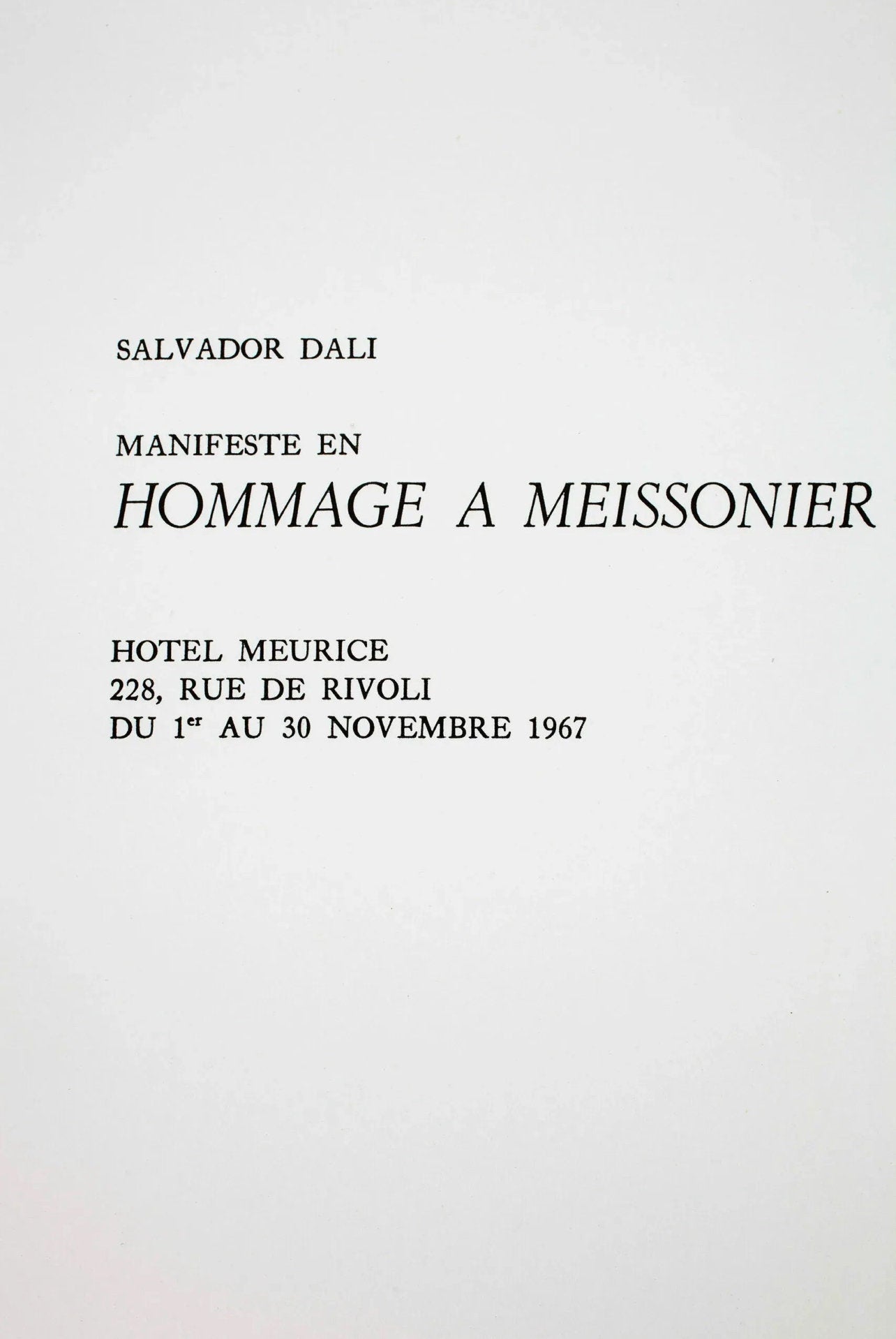 Salvador Dali, Composition (M/Lpsinger 1175; Field 67-2), Hommage A Meissonier, Lithograph
