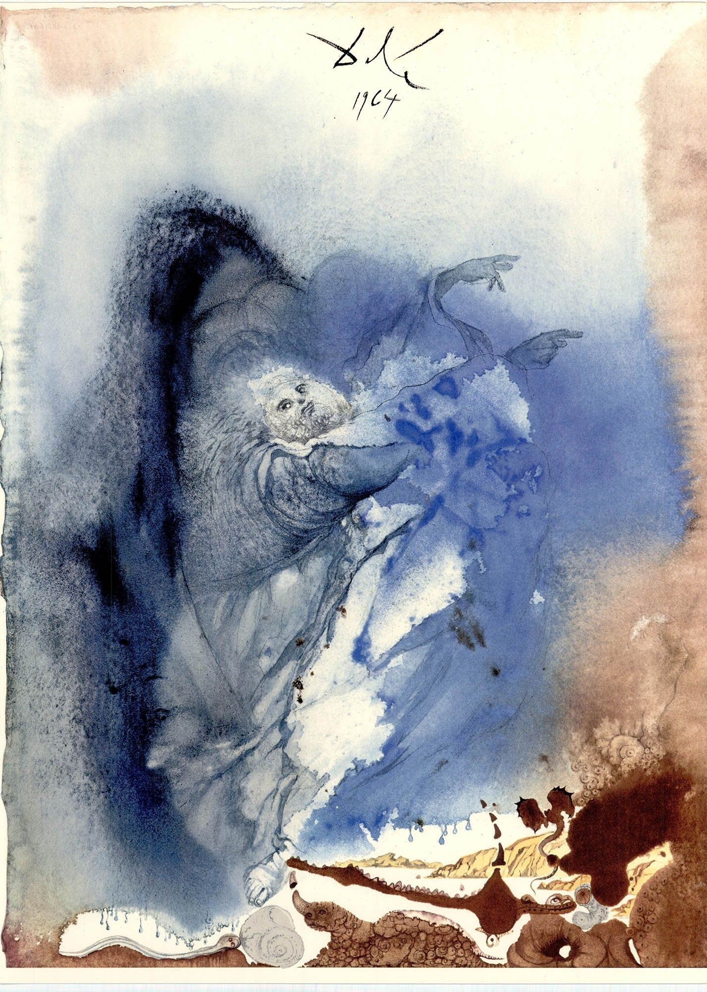 Salvador Dali, Composition (Michler/Lpsinger 1600; Field 69-3), Biblia Sacra, Lithograph