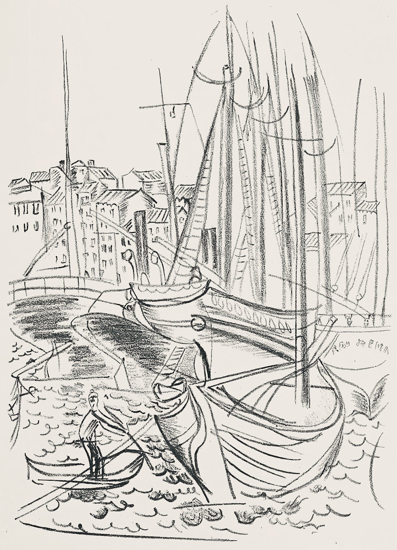 Raoul Dufy, Composition, Les Ctes Normandes, Lithograph