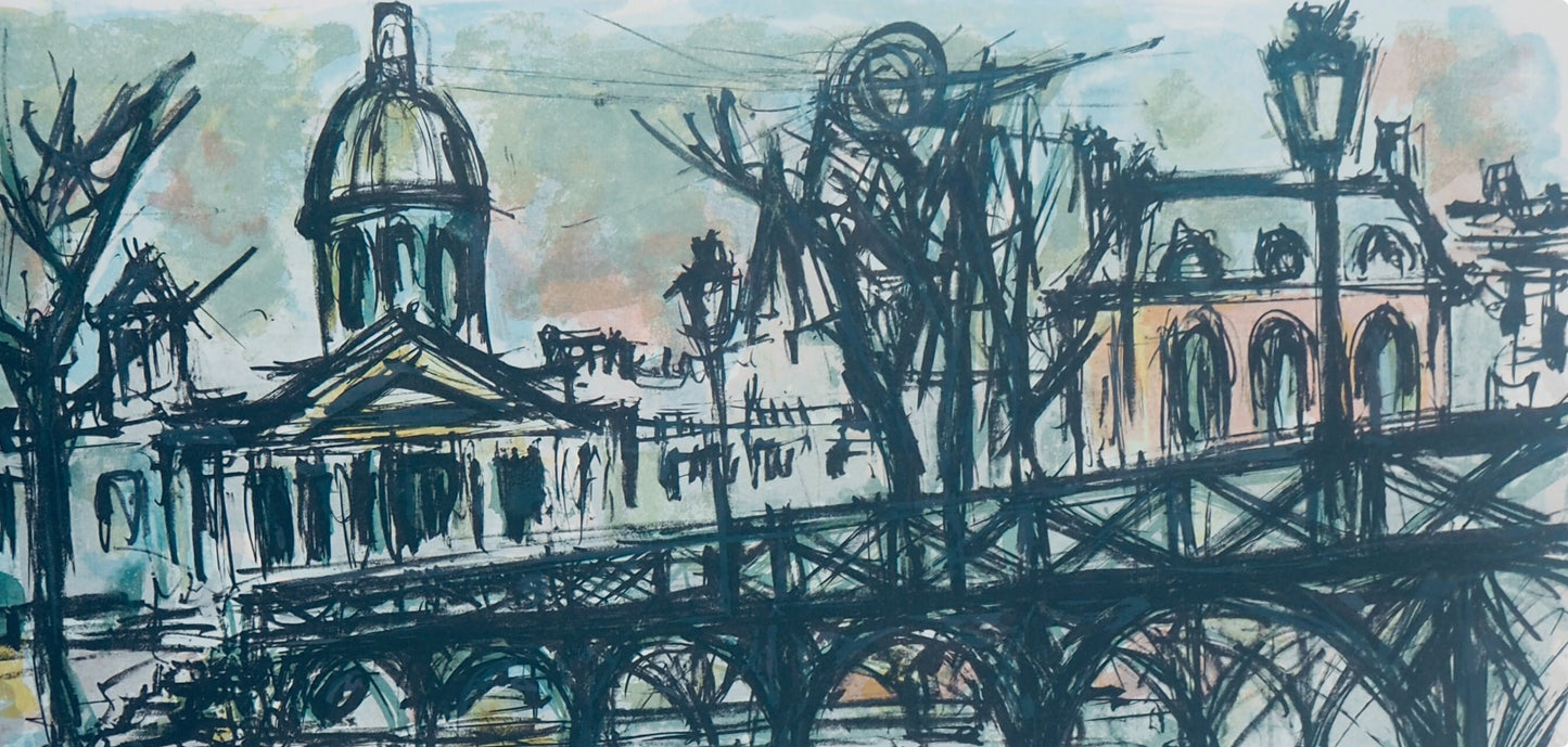 Maurice Verdier, Le Pont Des Arts, Au Temps De Paris Seine, Lithograph