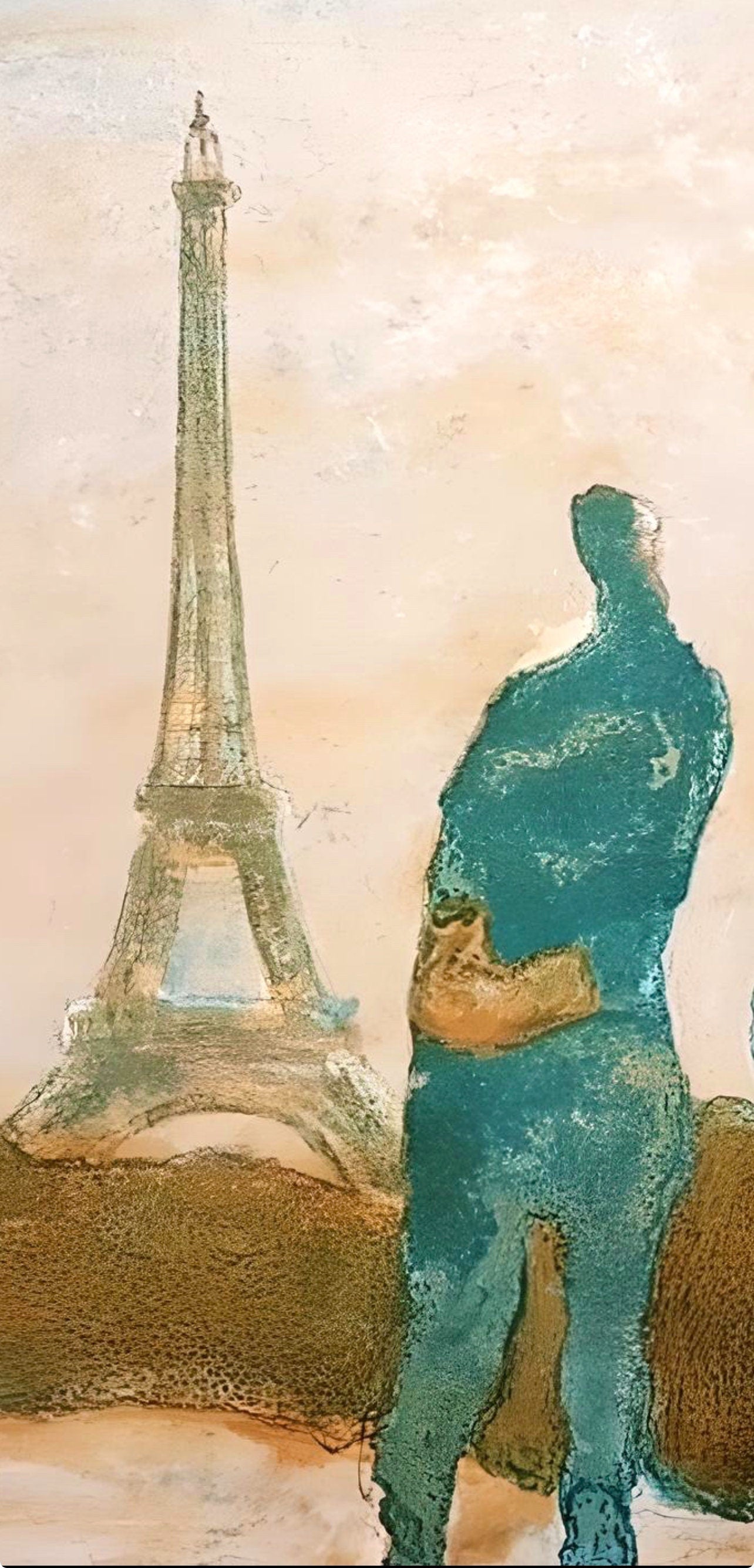 Jacques Van Den Bussche, La Tour Eiffel, Au Temps De Paris Seine, Lithograph
