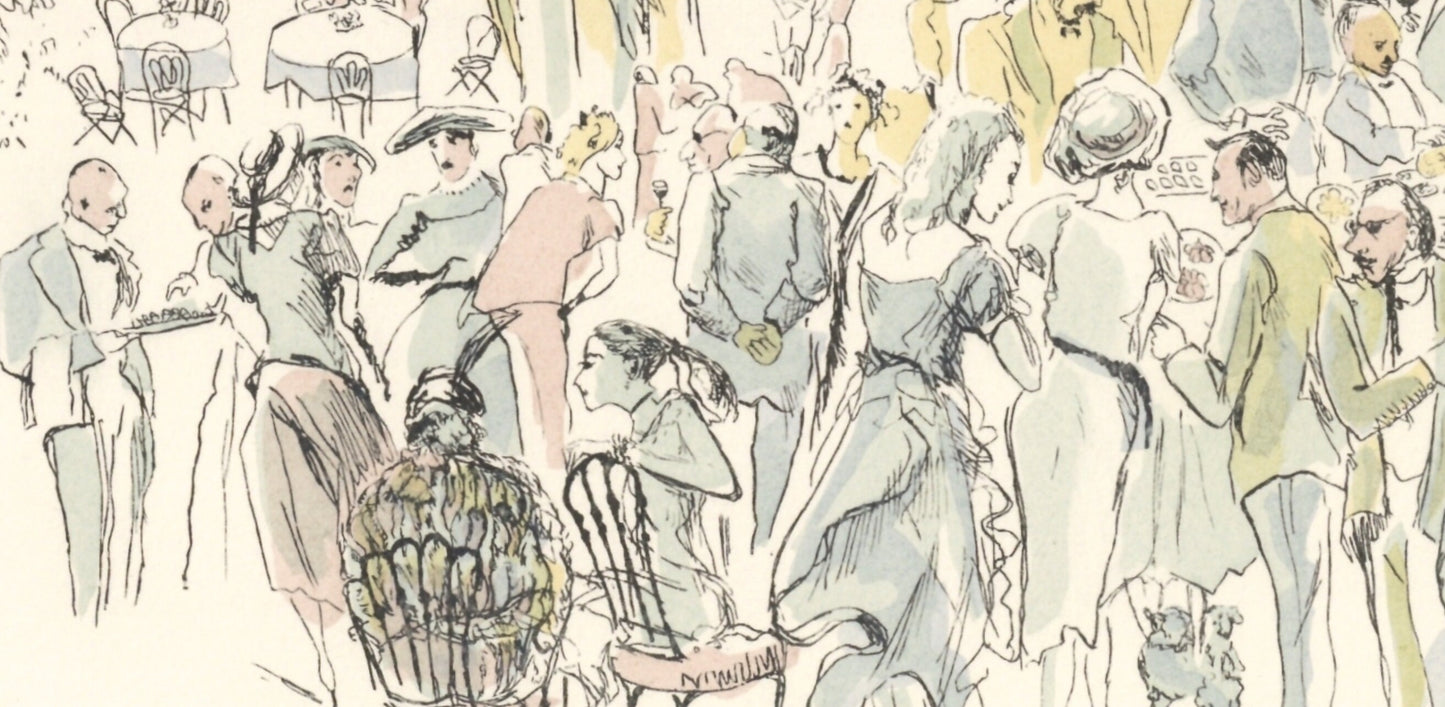 Lonard Tsugouharu Foujita (?? ??), Garden Party, Vins, Fleurs Et Flammes, Lithograph