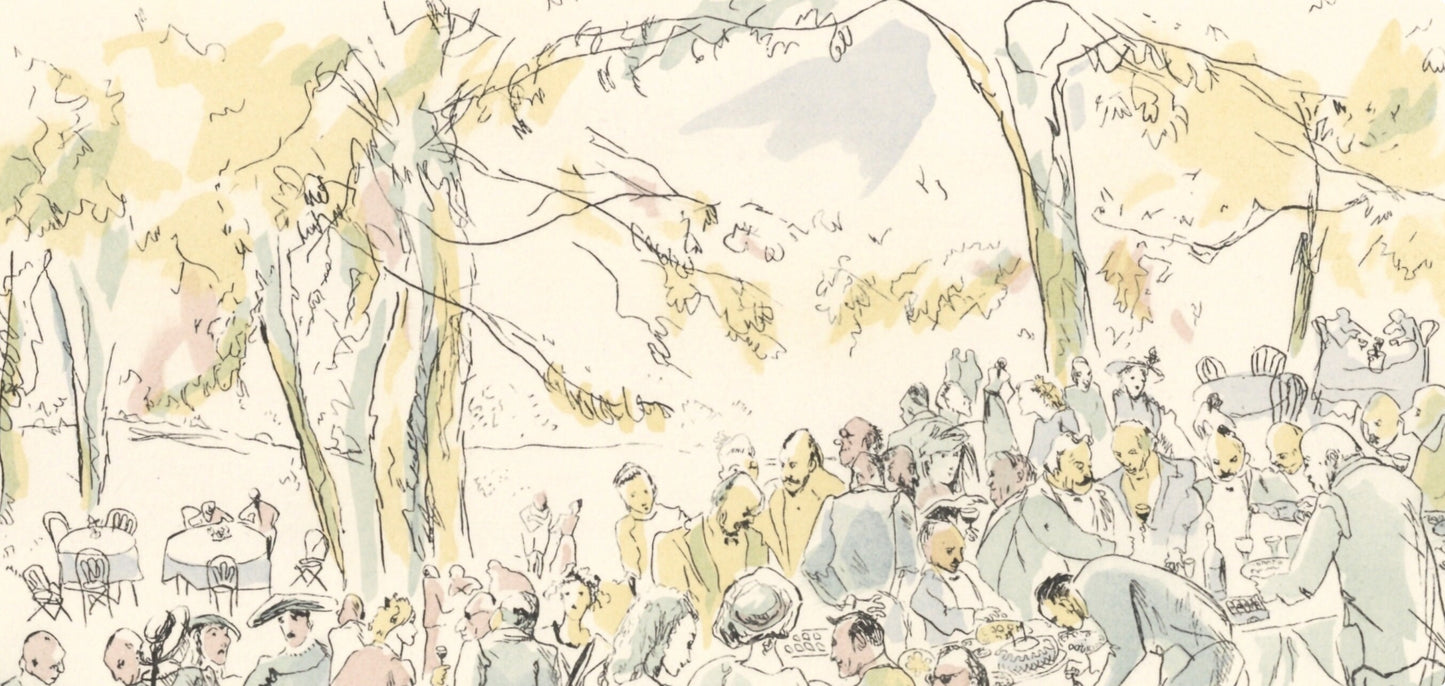 Lonard Tsugouharu Foujita (?? ??), Garden Party, Vins, Fleurs Et Flammes, Lithograph