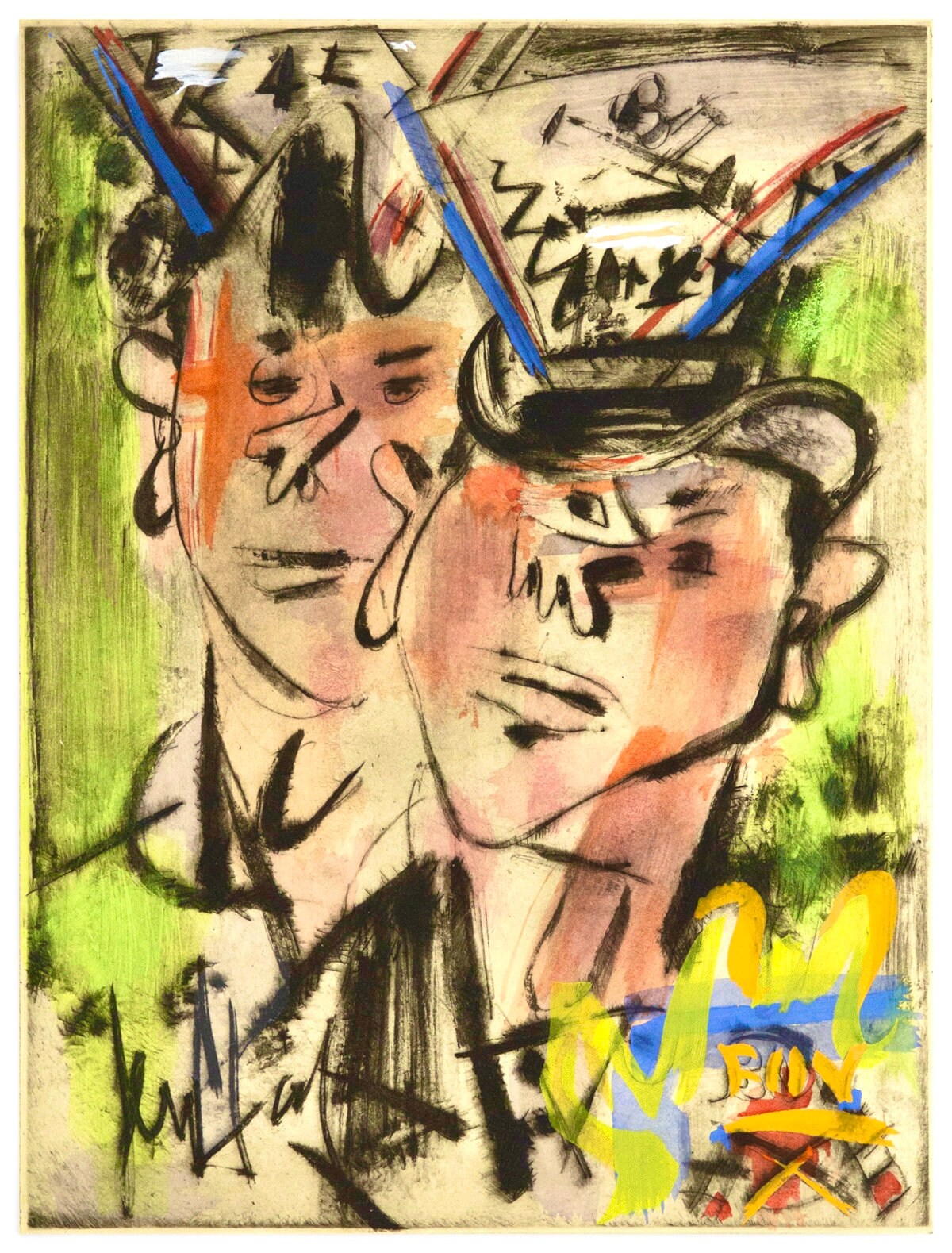 Gen Paul, Le Quart Du Tourlourou, Vins, Fleurs Et Flammes, Lithograph