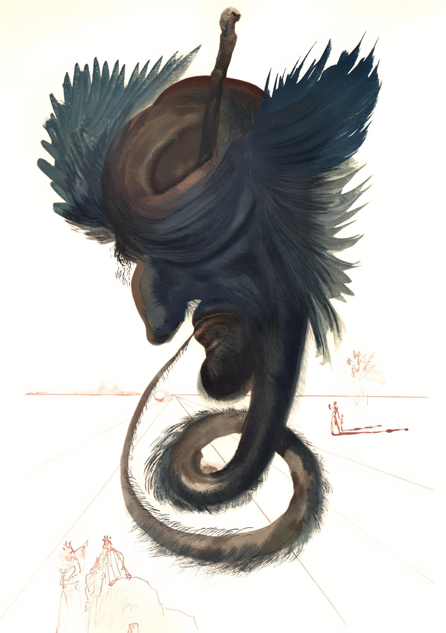 Salvador Dali, The Black Cherub (Michler/Lpsinger 1039-1138; Field 189-200), La Divine Comdie,