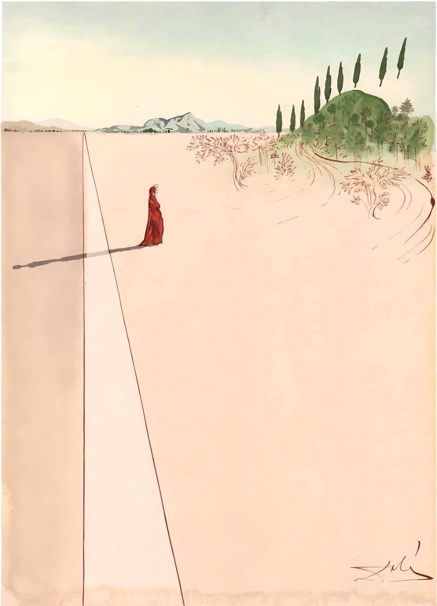 Salvador Dali, The Delightful Mount (Michler/Lpsinger 1039-1138; Field 189-200), La Divine Comdie,