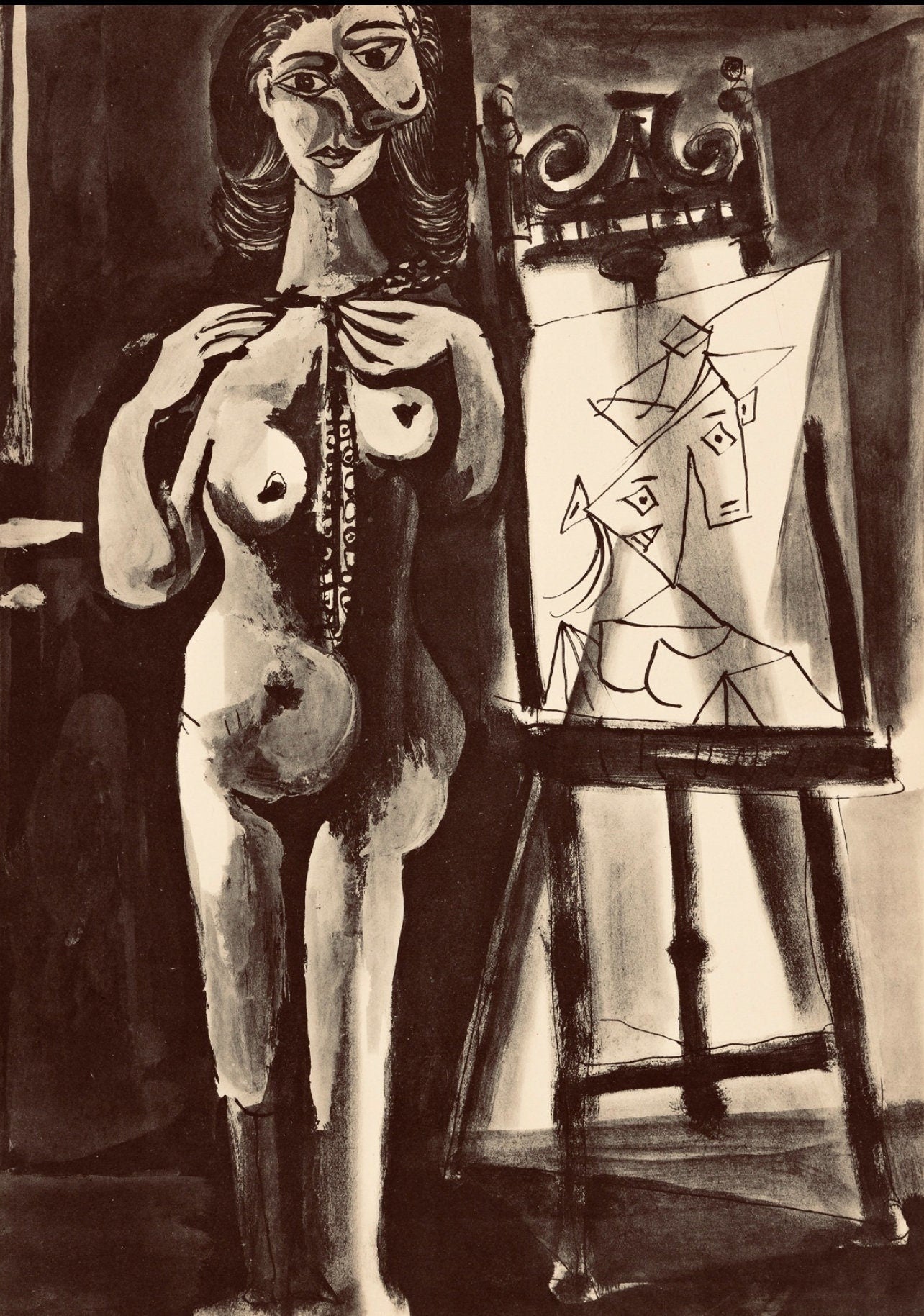 Pablo Picasso, Composition, Carnet De Dessins De Picasso, Cahiers Dart, Lithograph