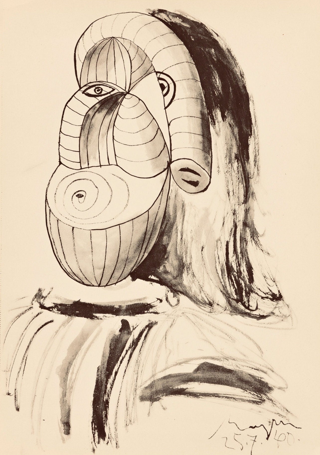 Pablo Picasso, Composition, Carnet De Dessins De Picasso, Cahiers Dart, Lithograph