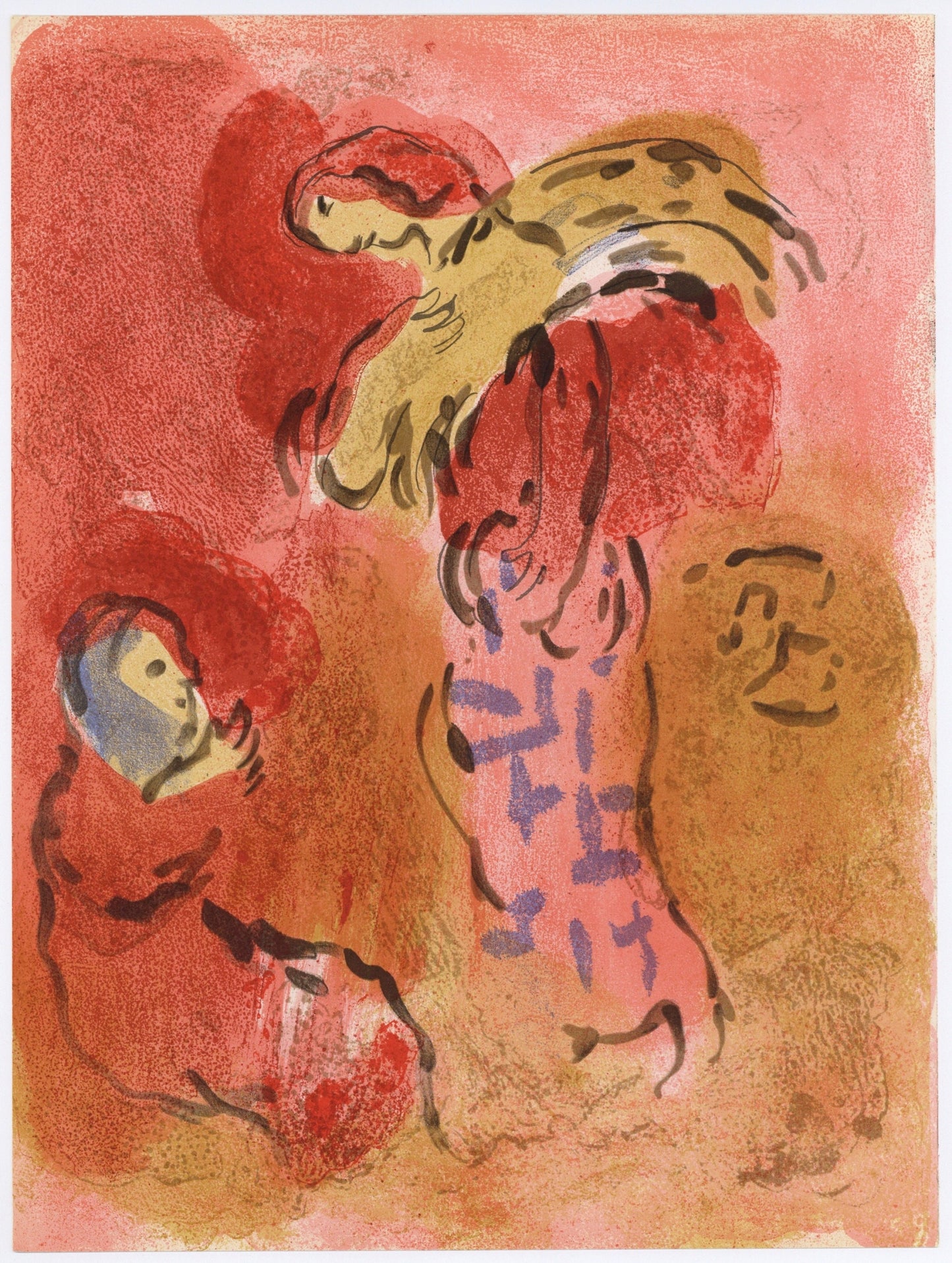 Marc Chagall, Ruth Gleaning (Mourlot 117-46; Cramer 25), Drawings From The Bible By Marc Chagall,
