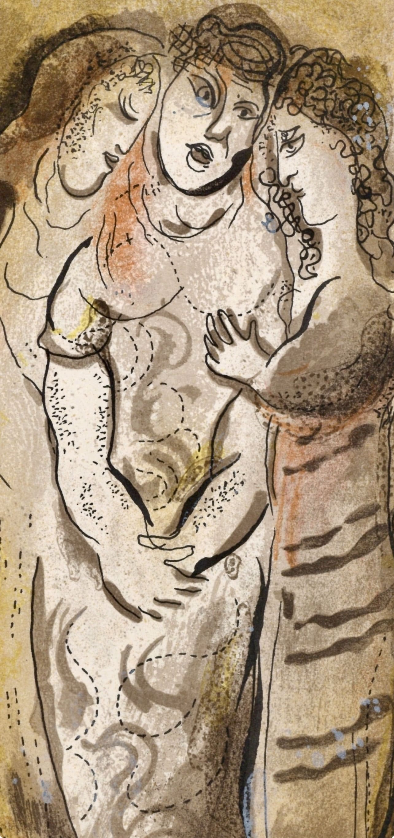Marc Chagall, Naomi And Her Daughters-In-Law (Mourlot 117-46; Cramer 25), Drawings From The Bible,