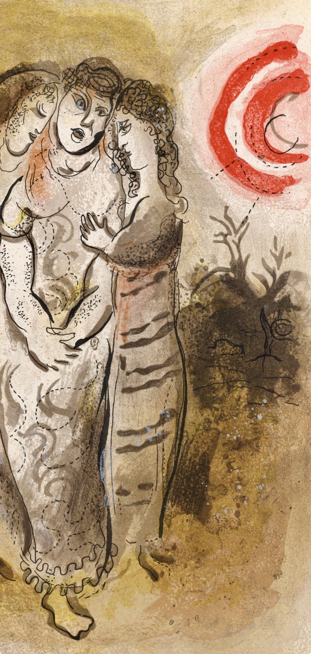 Marc Chagall, Naomi And Her Daughters-In-Law (Mourlot 117-46; Cramer 25), Drawings From The Bible,
