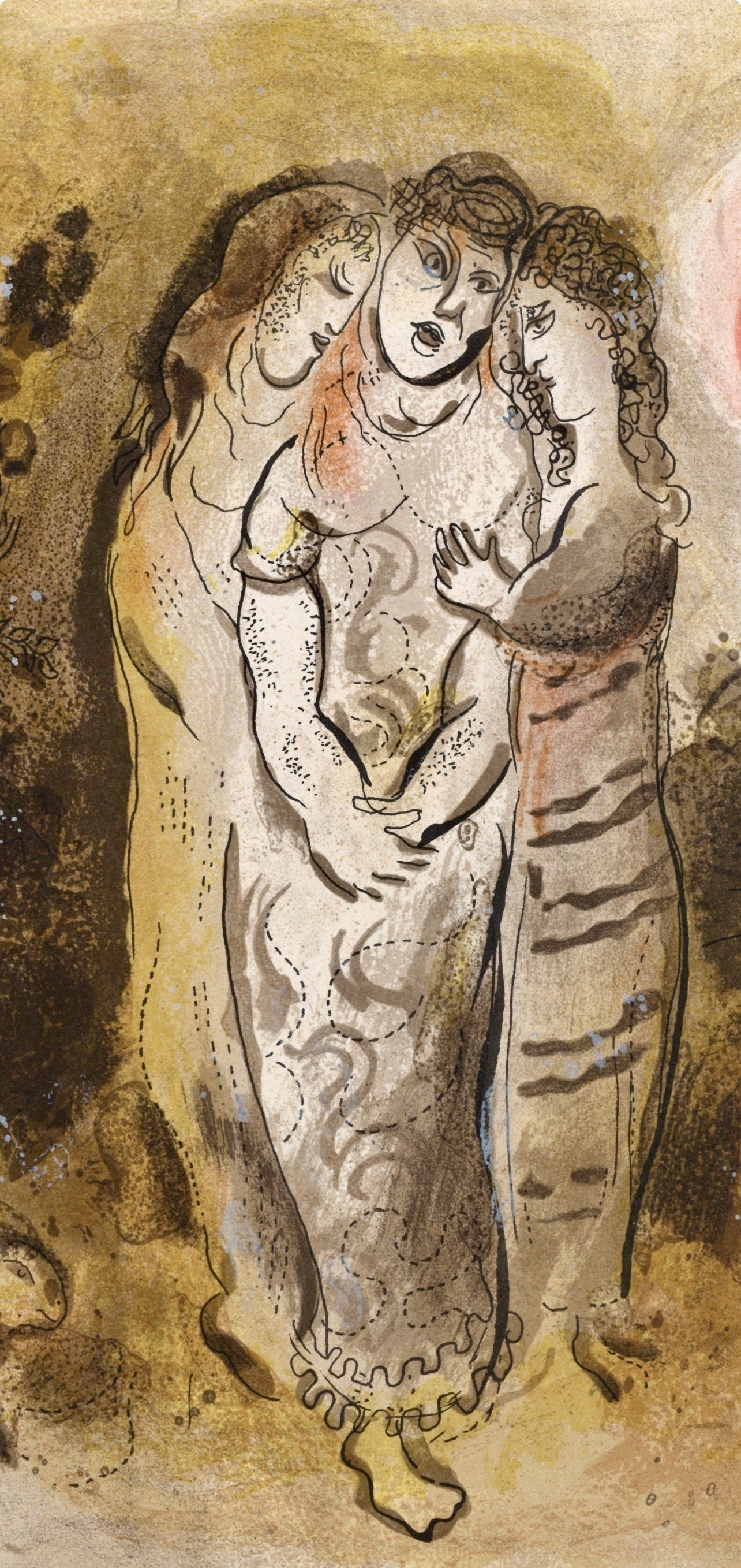 Marc Chagall, Naomi And Her Daughters-In-Law (Mourlot 117-46; Cramer 25), Drawings From The Bible,