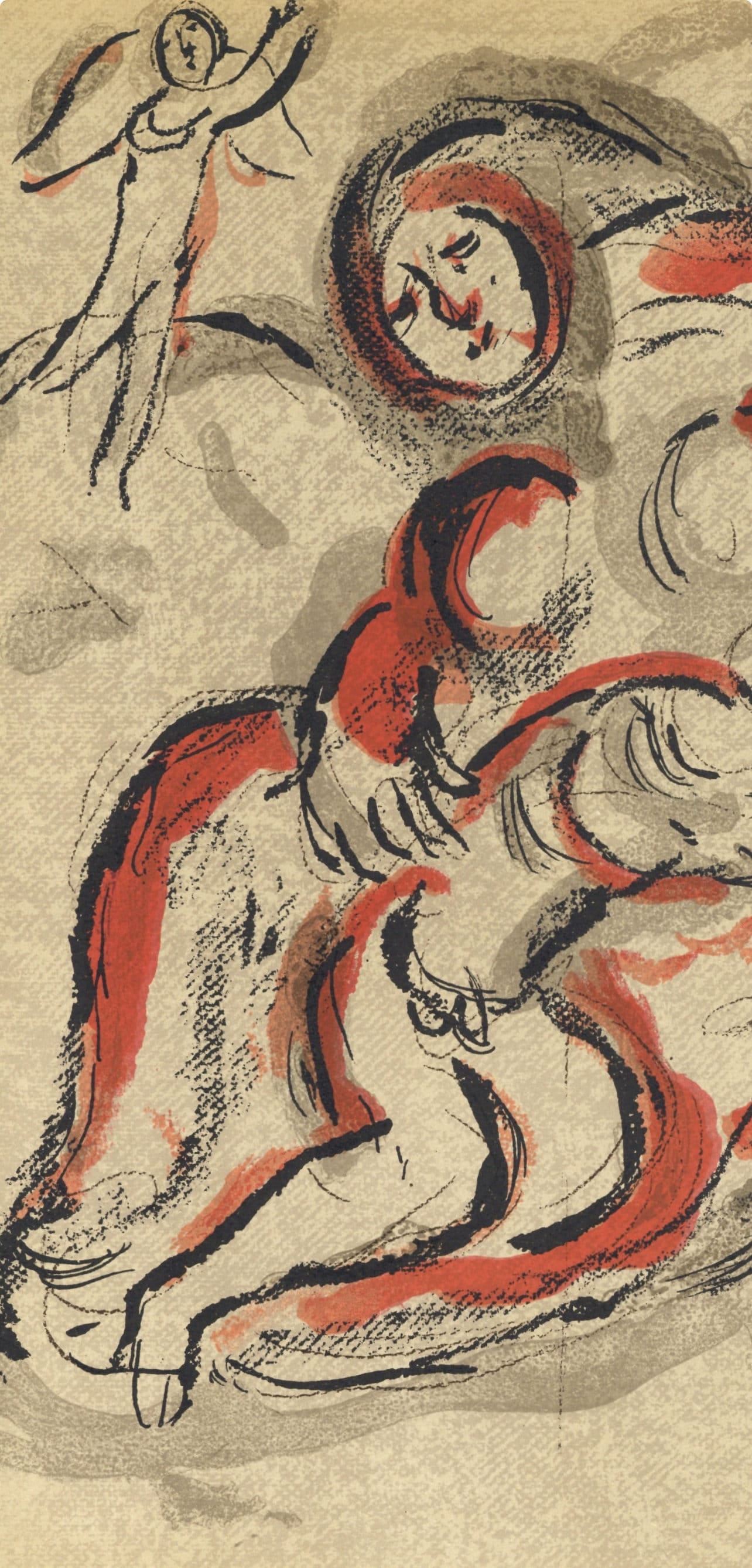 Marc Chagall, Hagar In The Desert (Mourlot 117-46; Cramer 25), Drawings From The Bible, Verve: