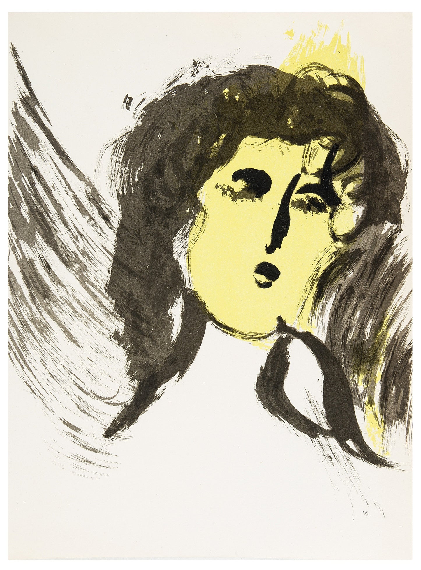Marc Chagall, Angel (Mourlot 117-46; Cramer 25), Drawings From The Bible By Marc Chagall, Verve: