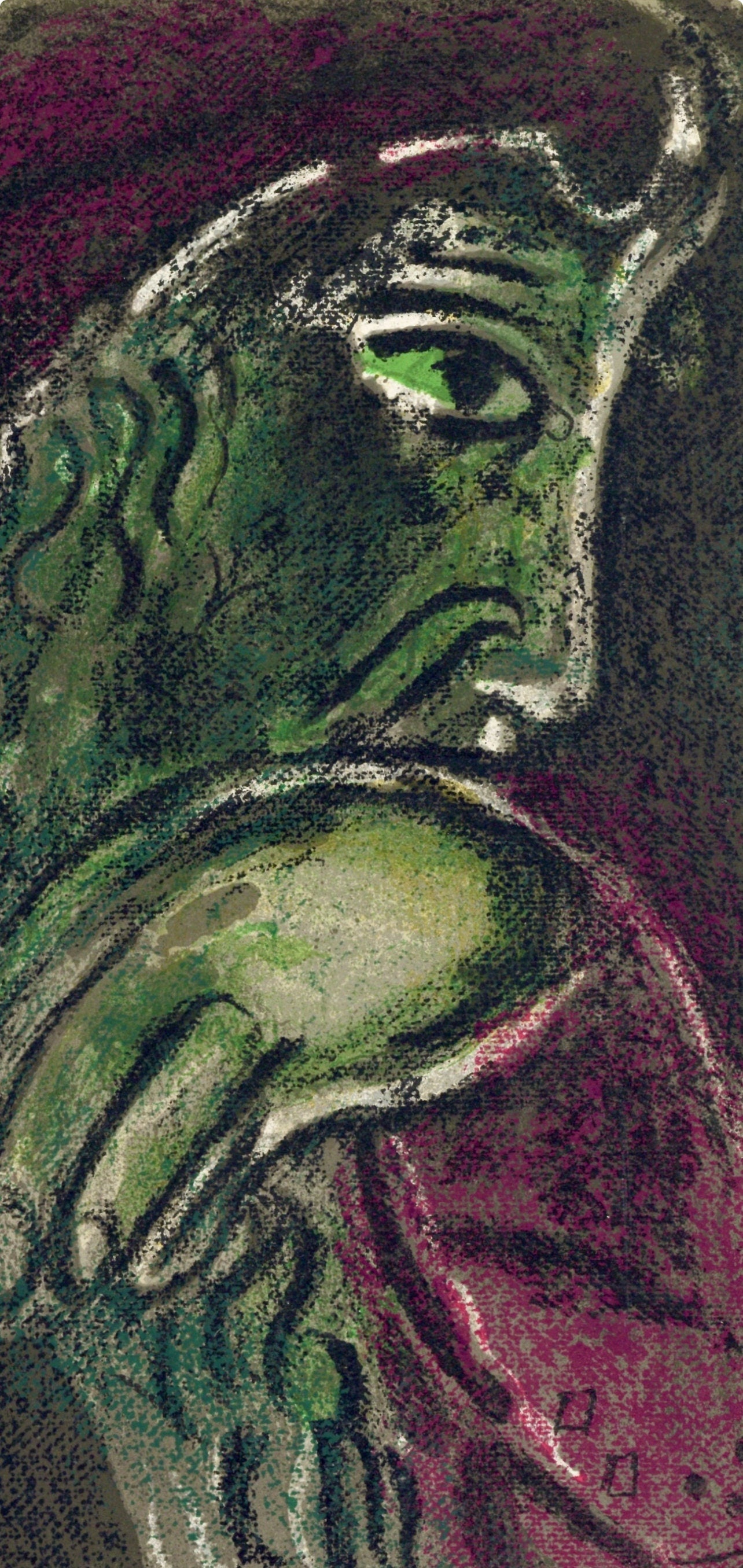 Marc Chagall, Job In Despair (Mourlot 117-46; Cramer 25), Drawings From The Bible By Marc Chagall,