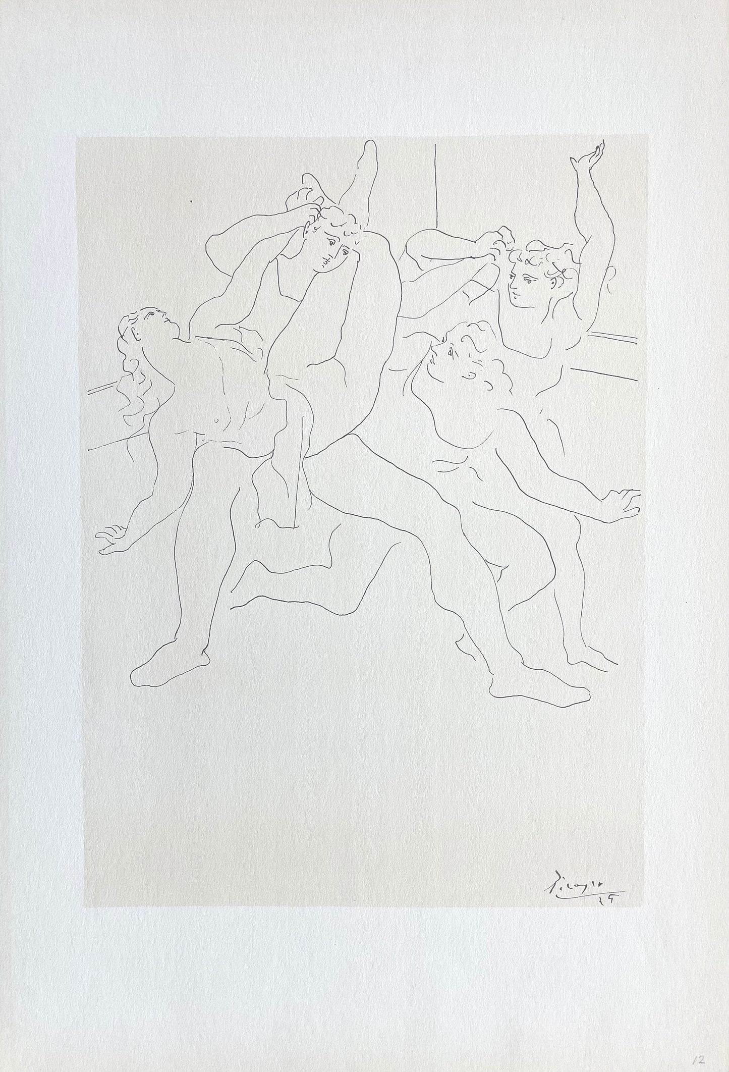 Pablo Picasso, Four Ballet Dancers (Orozco 95), Picasso: Fifteen Drawings, Lithograph