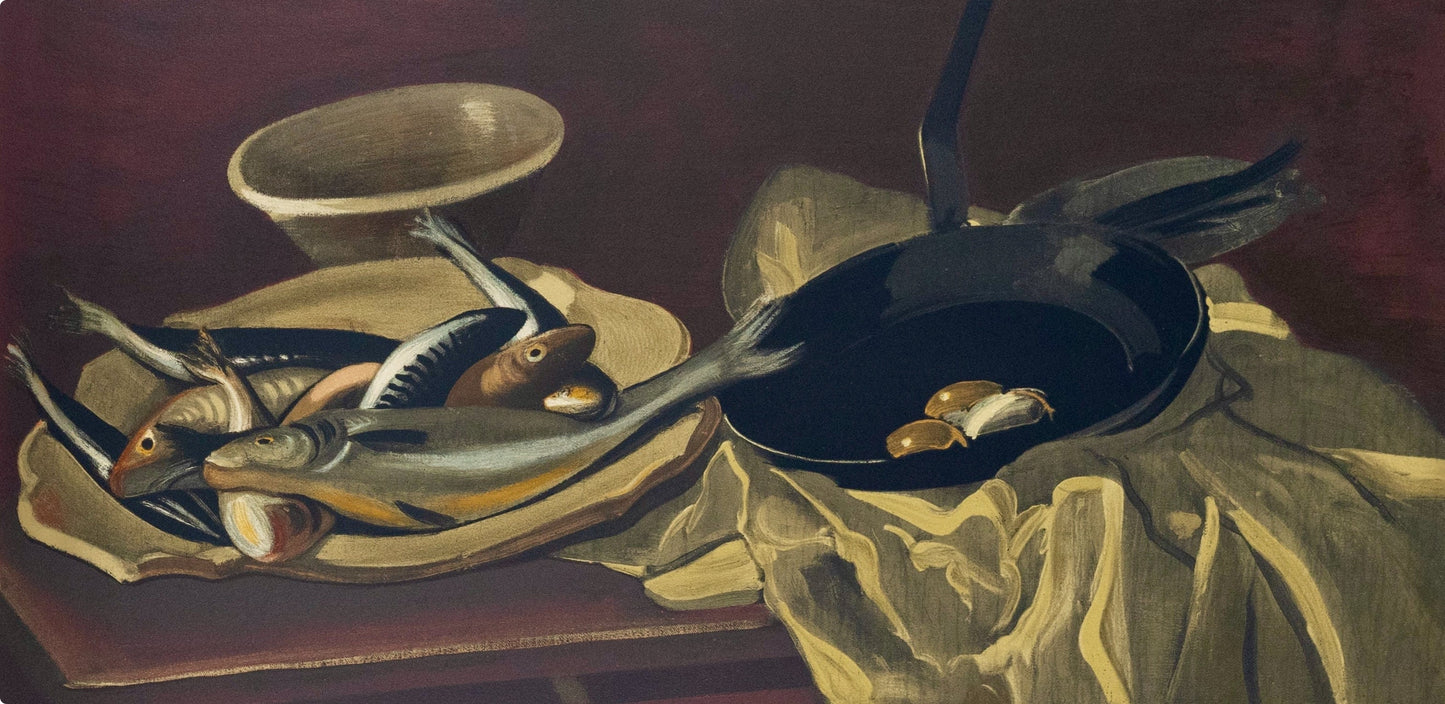 Andr Derain, Nature Morte Aux Poissons Et A La Pole, Andr Derain, Collection Pierre Lvy, Lithograph