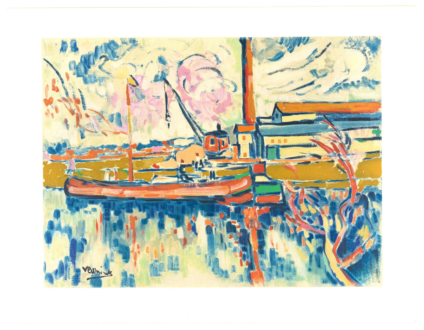 Maurice De Vlaminck, Paysage Chatou, Fauves, Collection Pierre Lvy, Lithograph