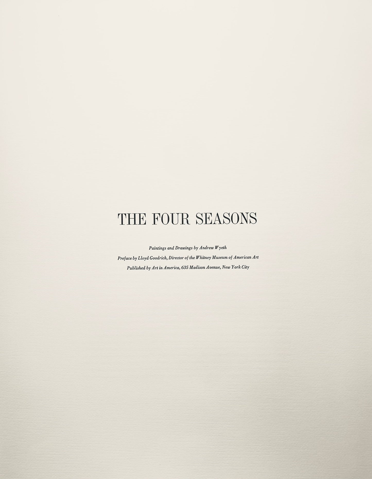 Andrew Wyeth, Quaker Ladies, The Four Seasons, Lithograph