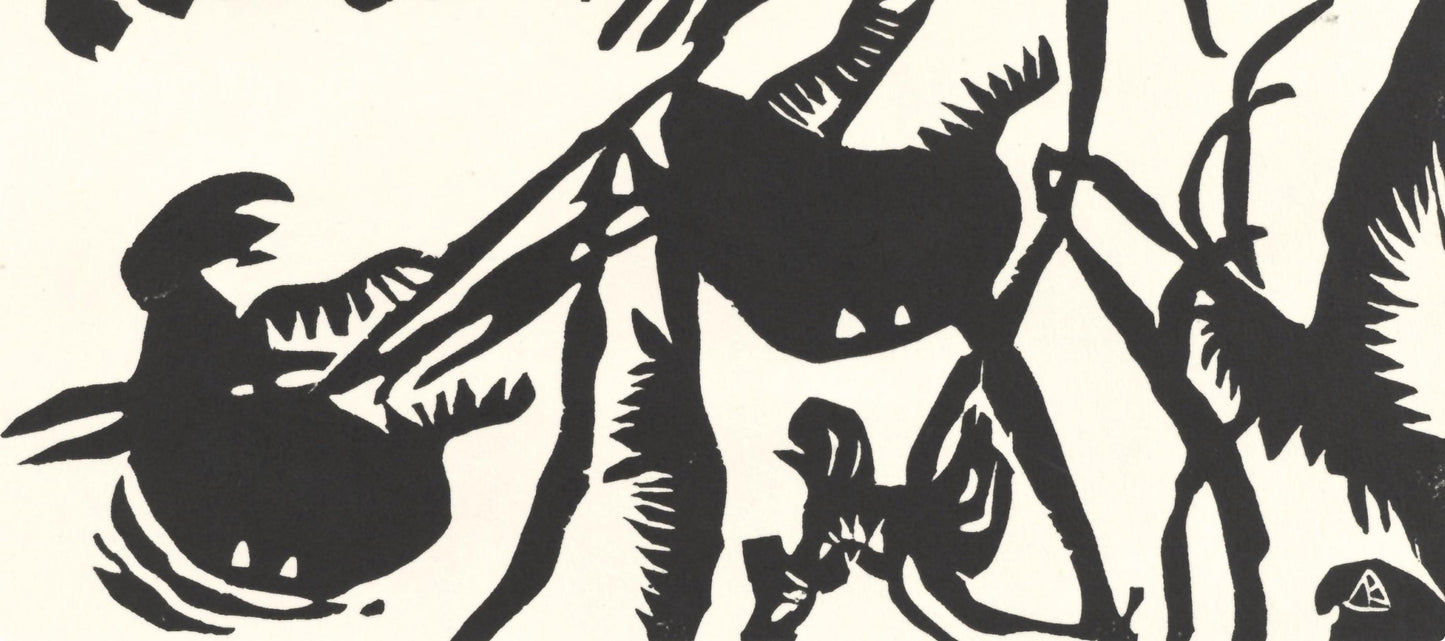 Wassily Kandinsky, Motiv Aus Improvisation 25 (Roethel 105), Xxe Sicle, Woodcut