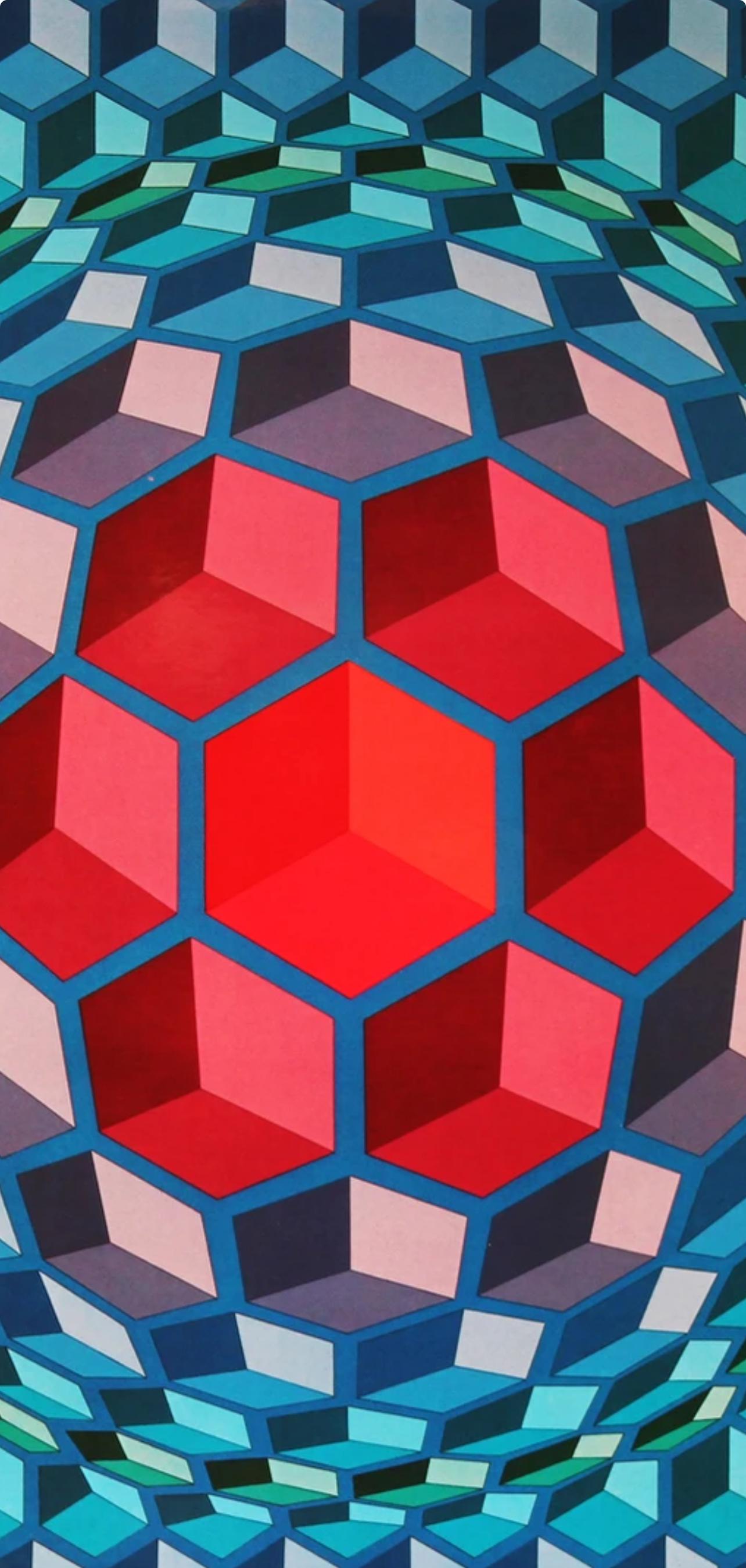 Victor Vasarely, Composition, Progressions I, Hliogravure