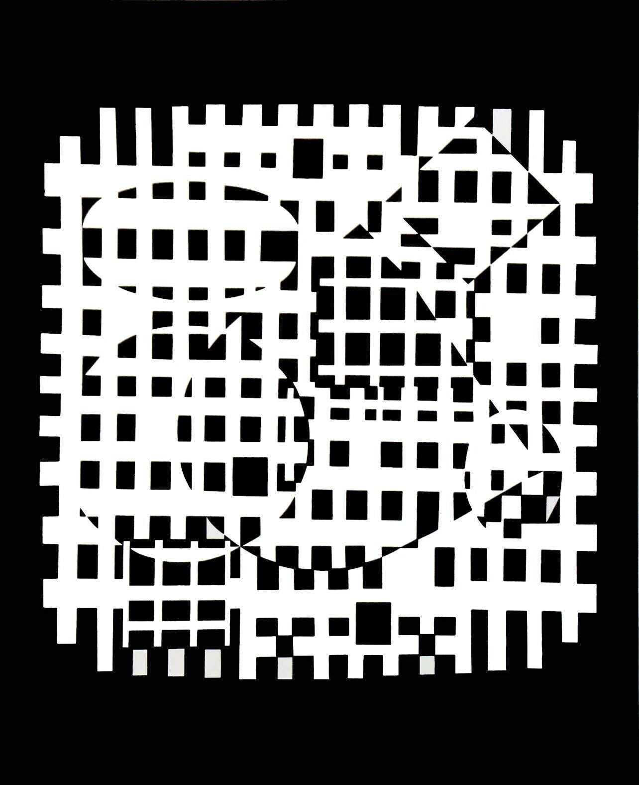 Victor Vasarely, Composition, Croises, Hliogravure