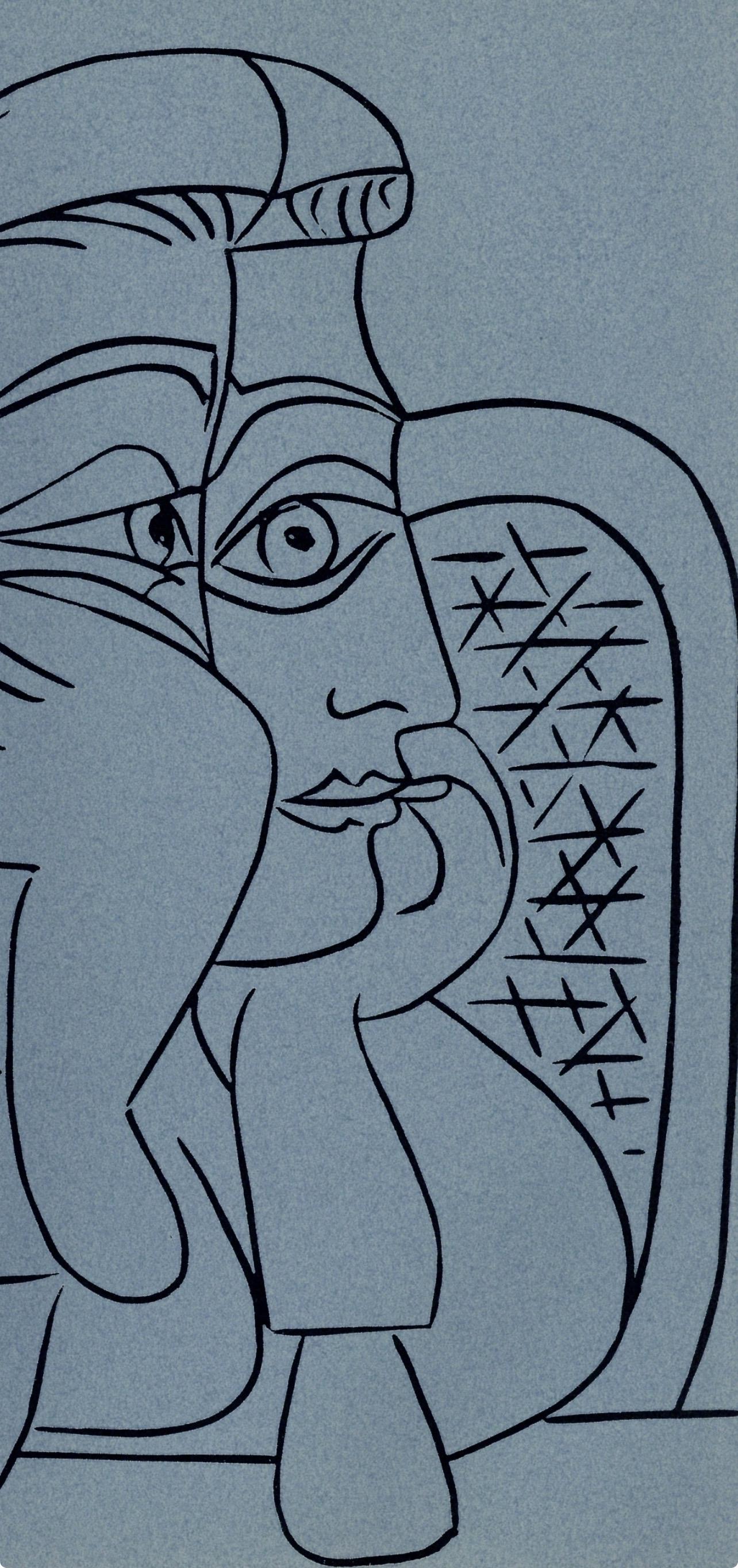 Pablo Picasso, Jacqueline Leaning On Her Elbows (Orozco 214), Grabados Al Linleo, Linocut