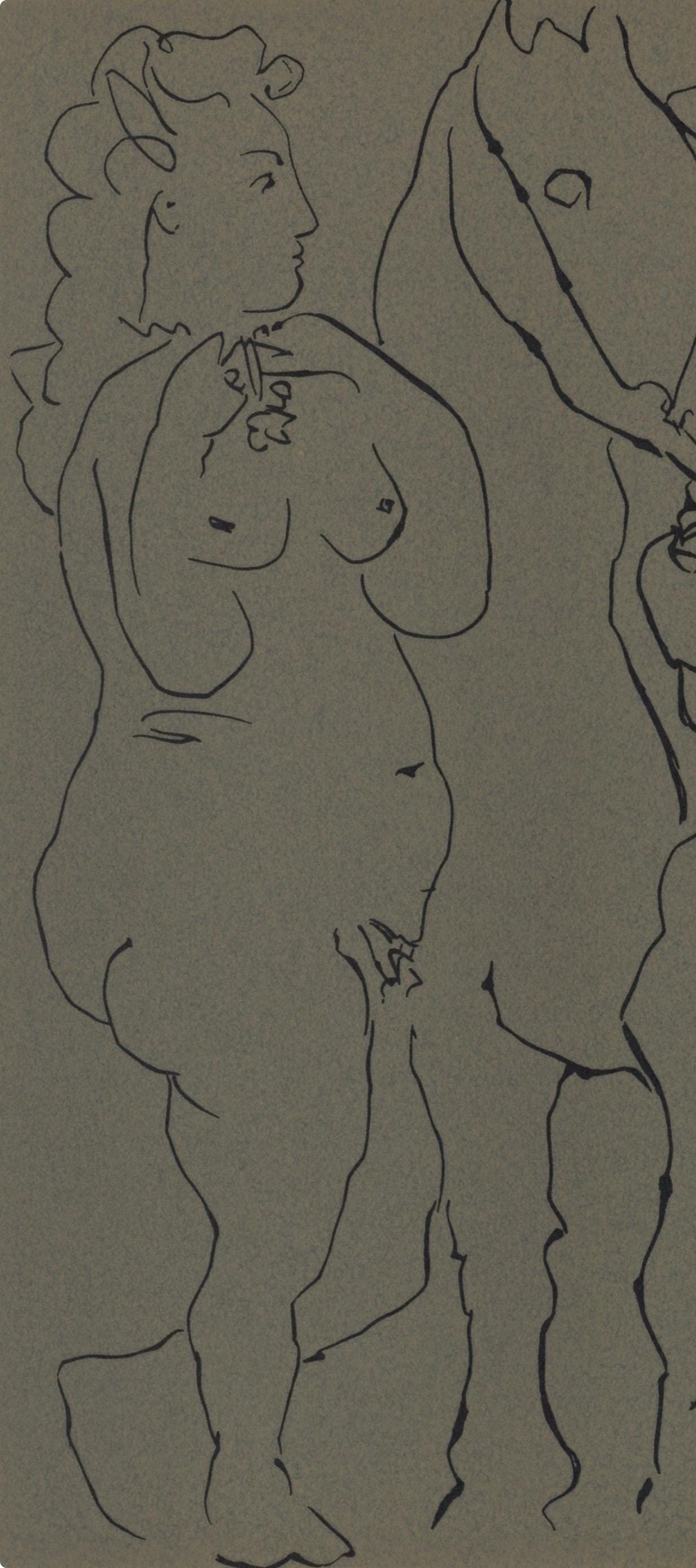 Pablo Picasso, Picador, Woman, And Horse (Orozco 214), Grabados Al Linleo, Linocut