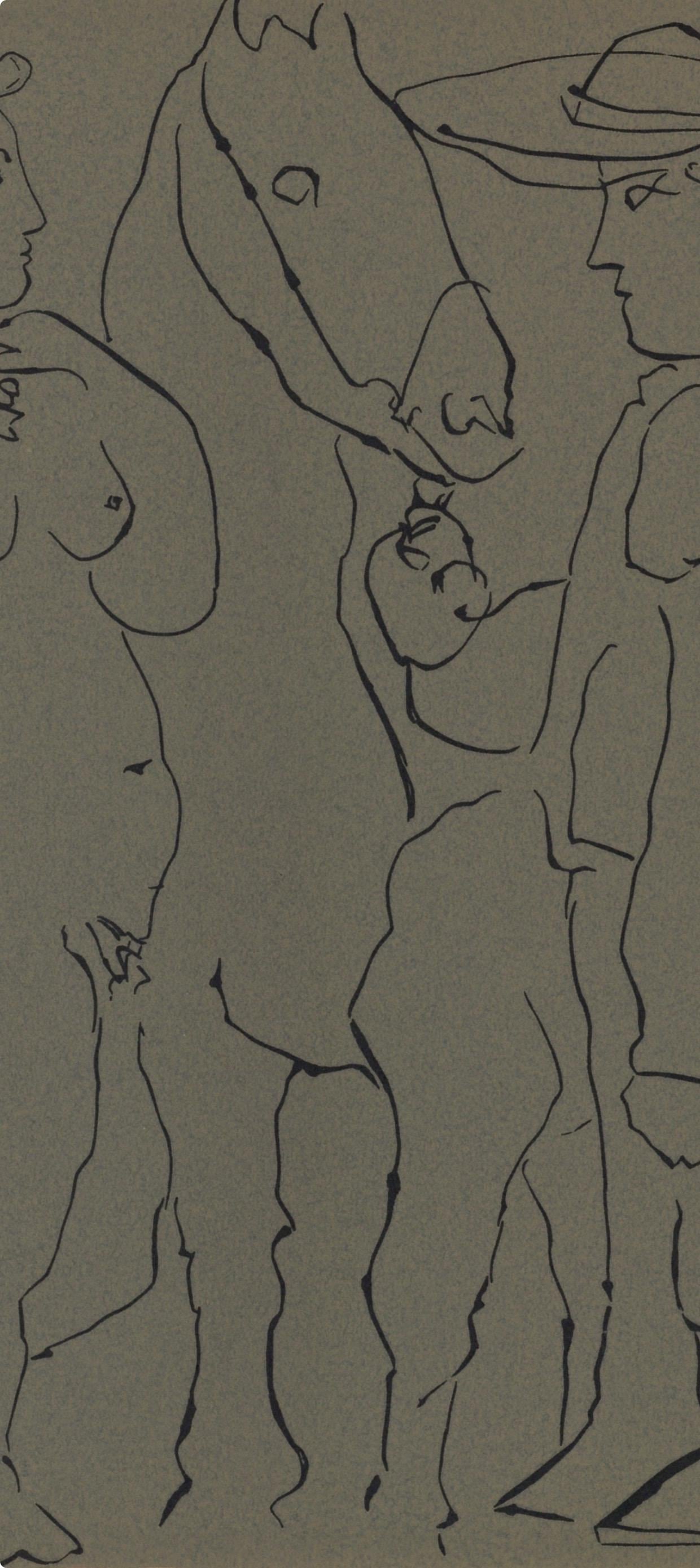 Pablo Picasso, Picador, Woman, And Horse (Orozco 214), Grabados Al Linleo, Linocut