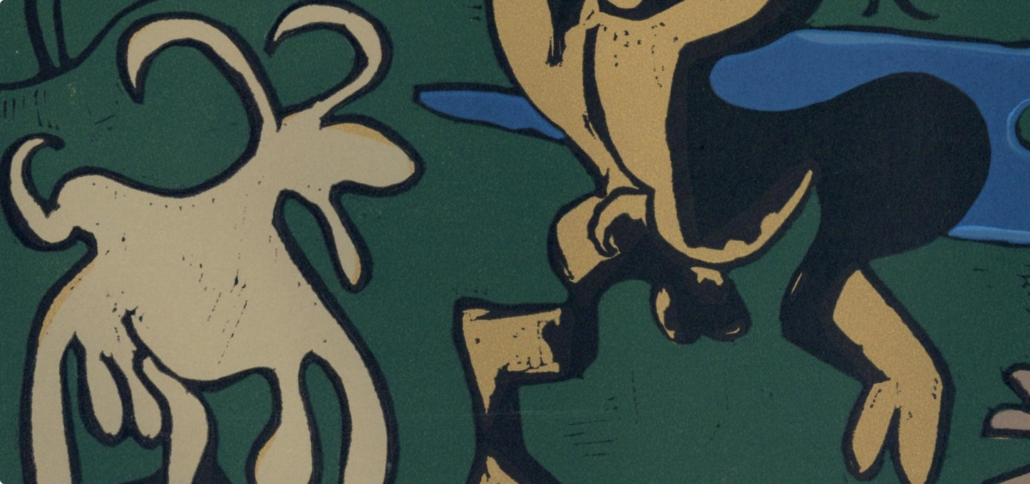 Pablo Picasso, Fauns And Goat (Orozco 214), Grabados Al Linleo, Linocut