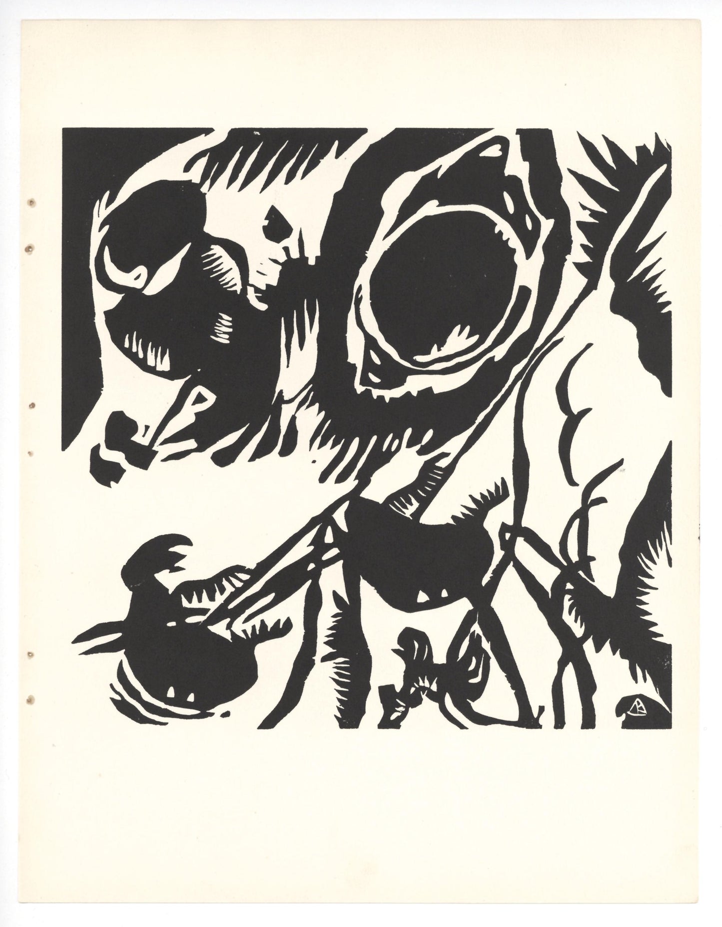 Wassily Kandinsky, Motiv Aus Improvisation 25 (Roethel 105), Xxe Sicle, Woodcut