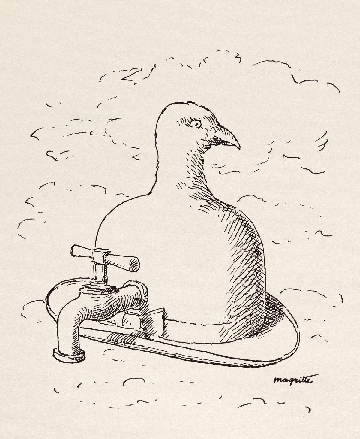Ren Magritte, Composition, Dix Dessins De Ren Magritte, Lithograph