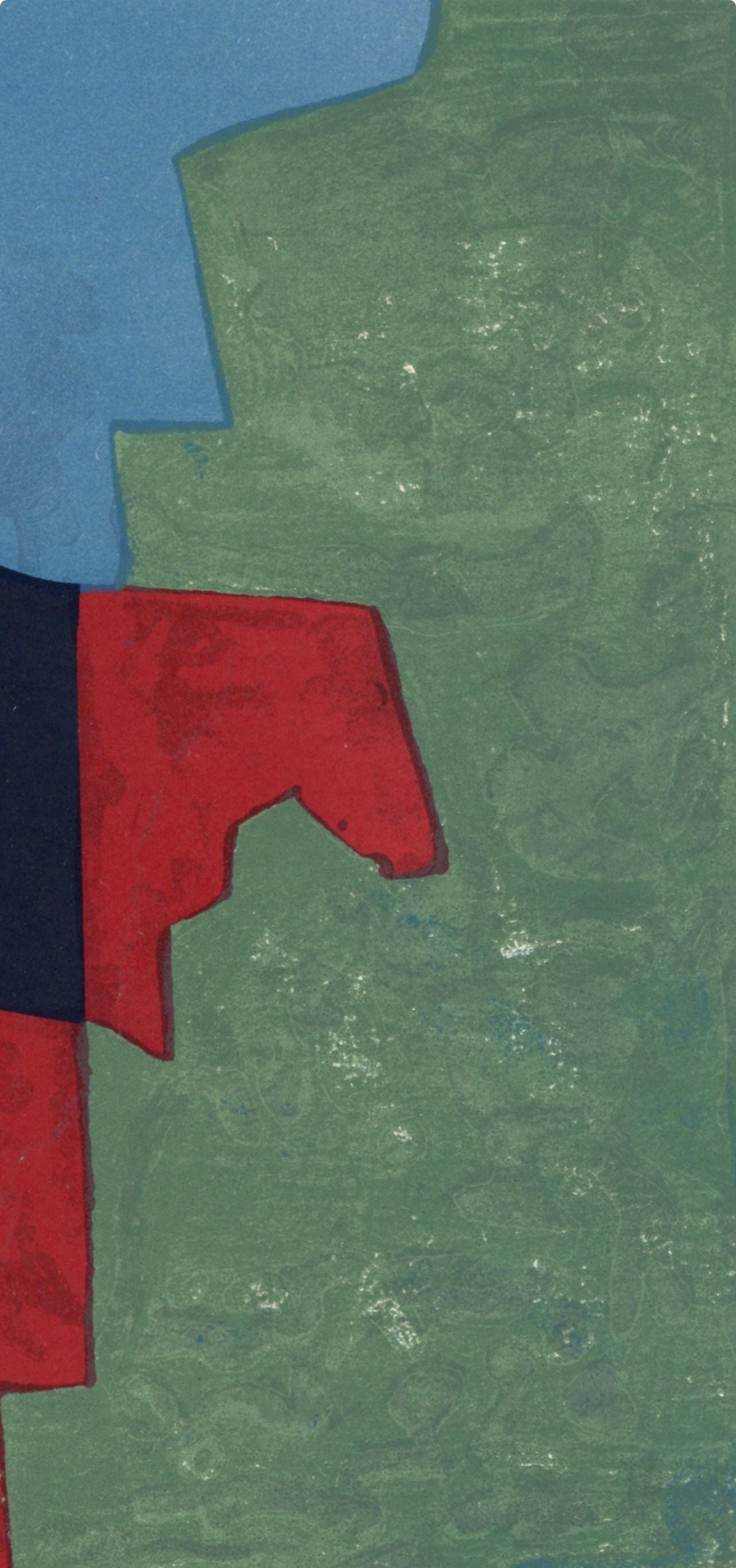 Serge Poliakoff, Composition Rouge, Verte (Poliakoff/Schneider 32), Xxe Sicle, Lithograph