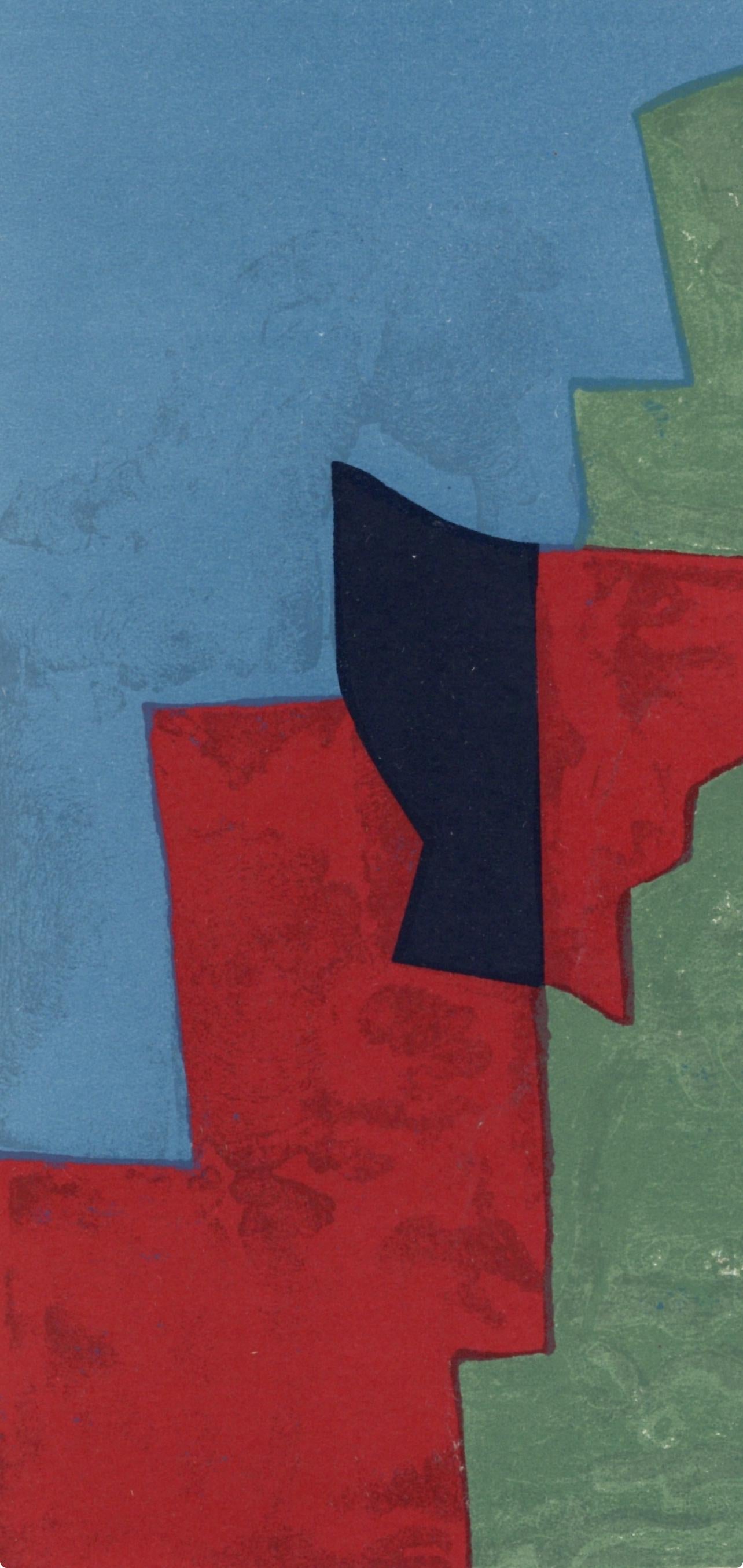 Serge Poliakoff, Composition Rouge, Verte (Poliakoff/Schneider 32), Xxe Sicle, Lithograph